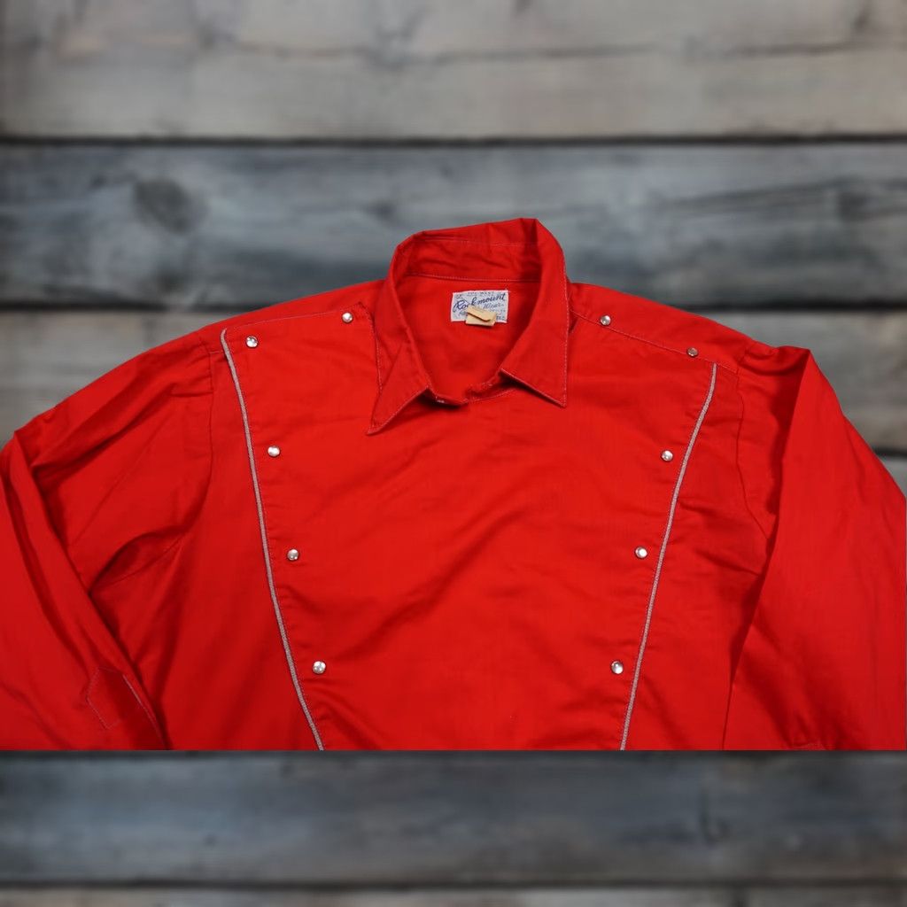 Rockmount Ranch Wear ROCKMOUNT Rockmount Ranch Wear Shirt Mens Large Red Western Rodeo Button-Up Slim Fit Casual Cowboy Shirt Size US L / EU 52-54 / 3 - 1 Thumbnail