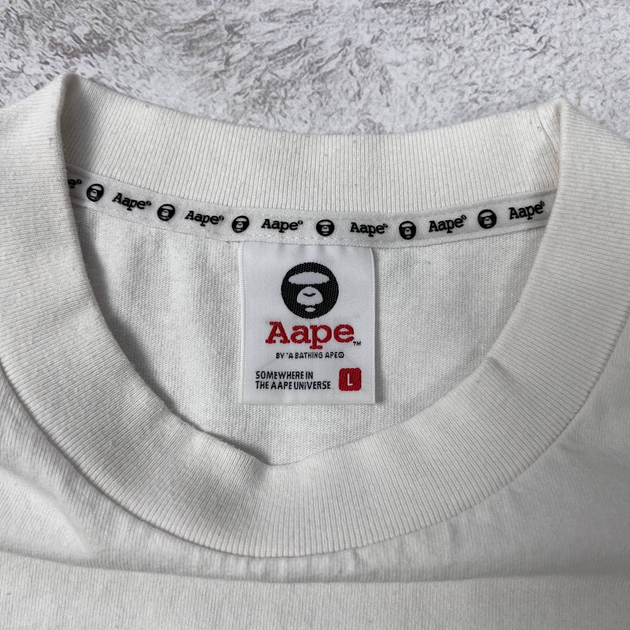 Aape AAPE By A Bathing Ape White Large Logo Skull Graphic Tee Size US L / EU 52-54 / 3 - 13 Thumbnail