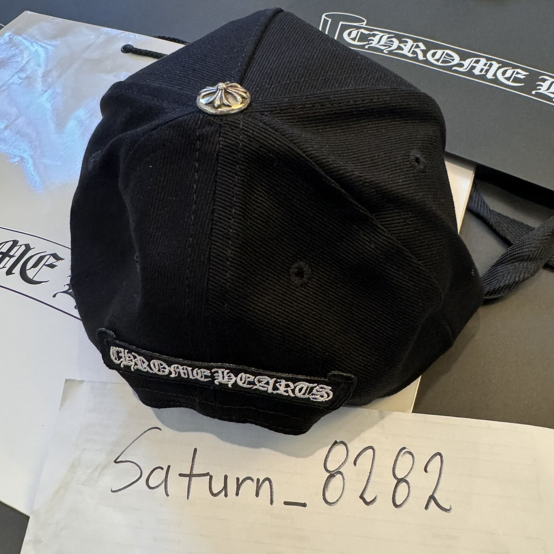 Chrome hearts 3rs rising star denim baseball hat black