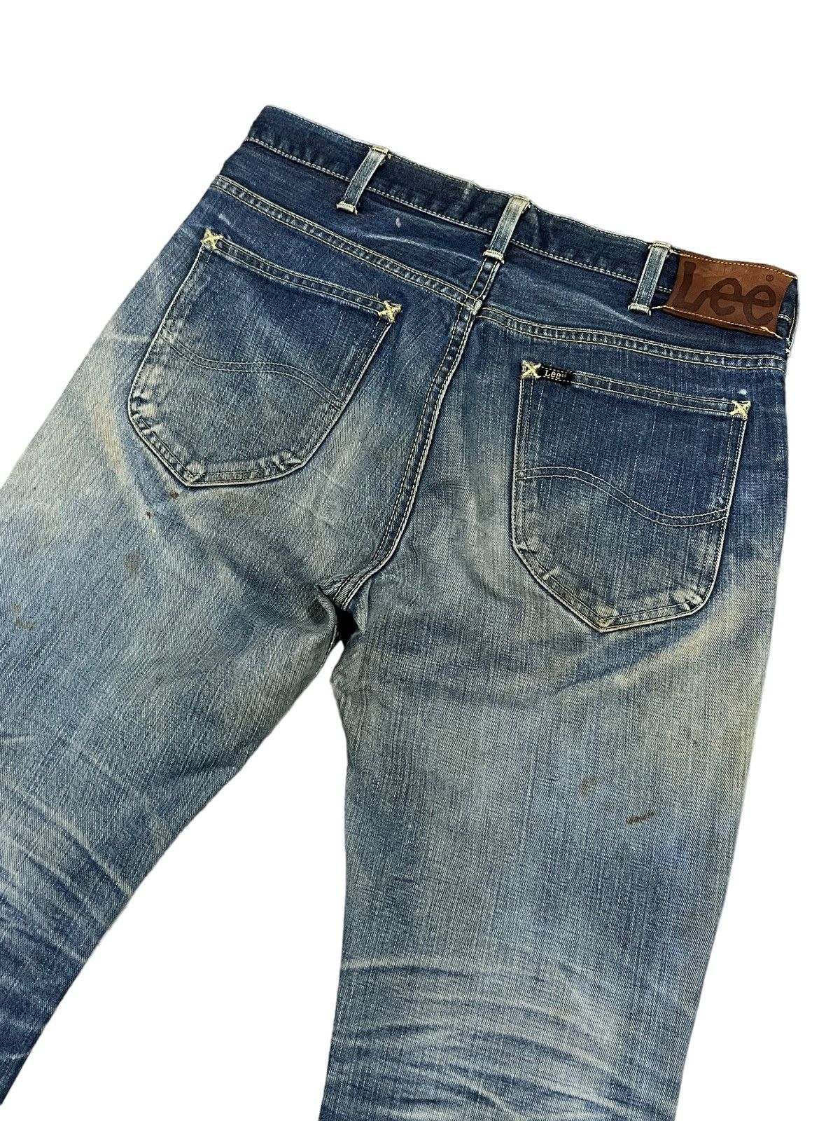 Lee × Midnight Organic 🔥Vtg LEE Thrashed Patina Stain Mudwash FLARE Organic Jeans Size US 30 / EU 46 - 15 Thumbnail