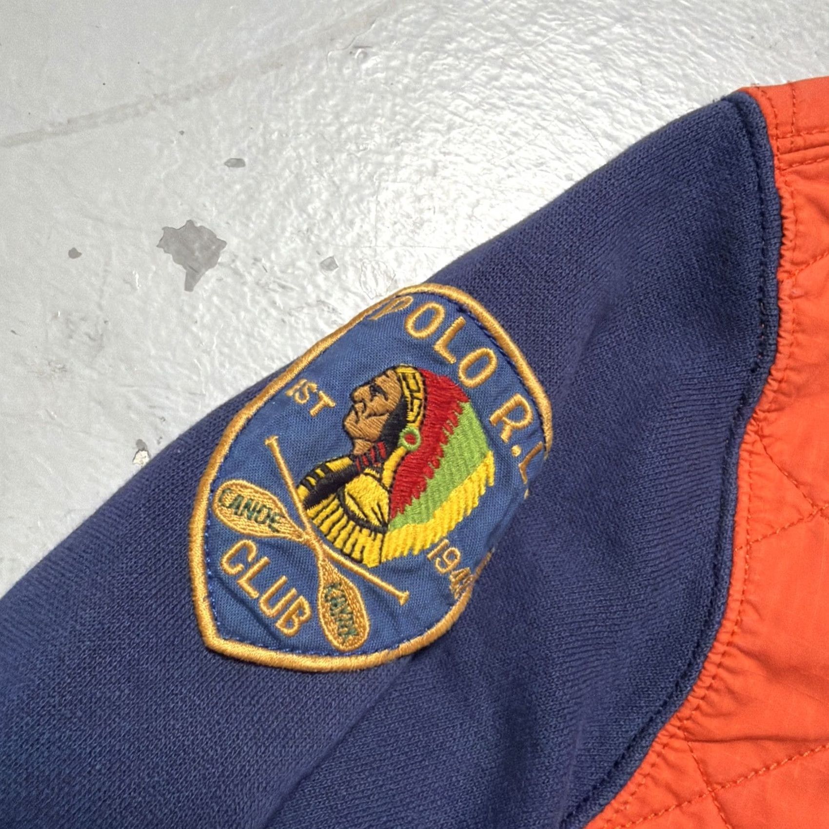 Polo Ralph Lauren VINTAGE Polo Ralph Lauren Sweater L Quilted Pullover Snap Chief Canoe Kayak Club Size US L / EU 52-54 / 3 - 2 Thumbnail