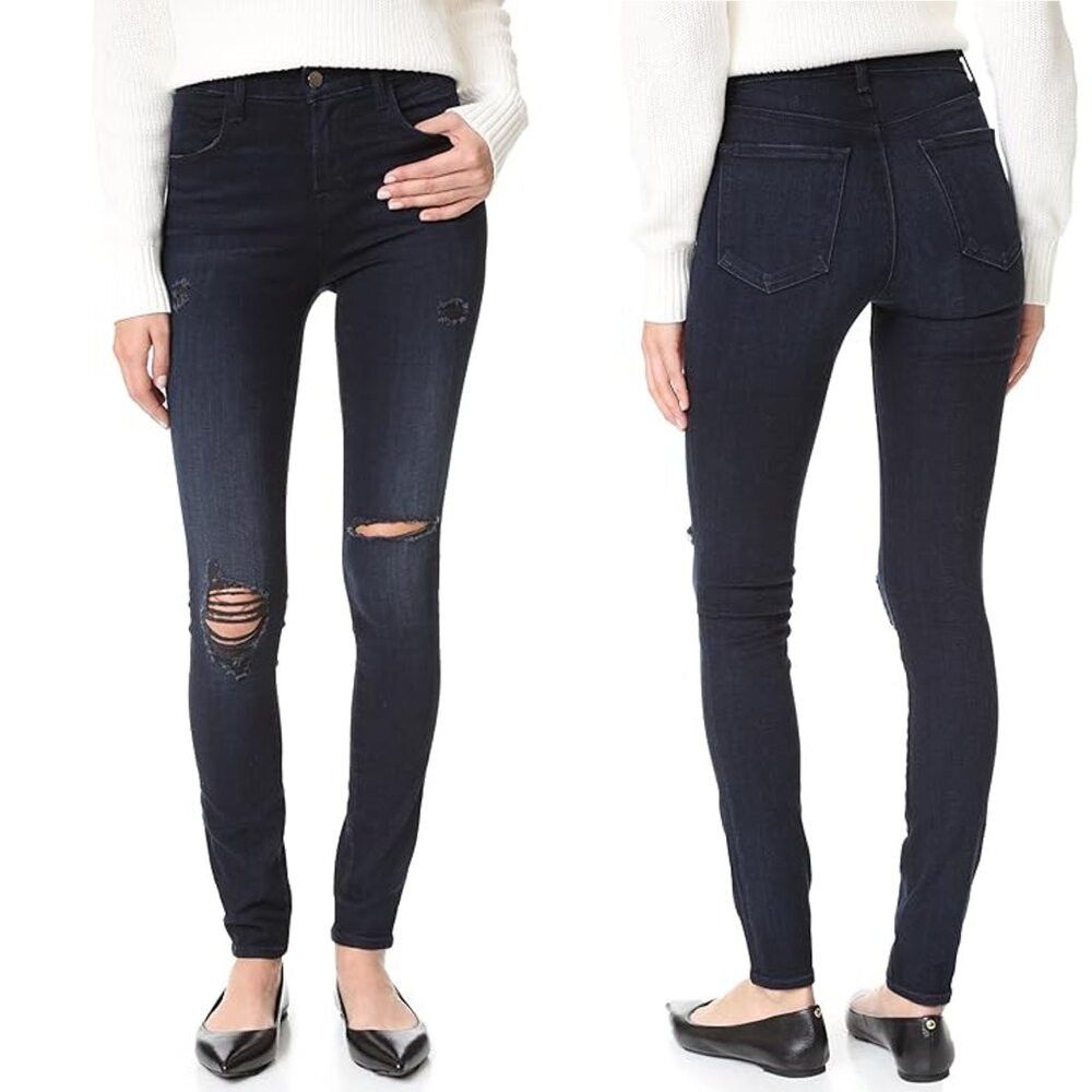 J Brand J Brand Maria High Rise Skinny Jeans In Destructed Sanctity Size 25" / US 0 / IT 36 - 1 Thumbnail