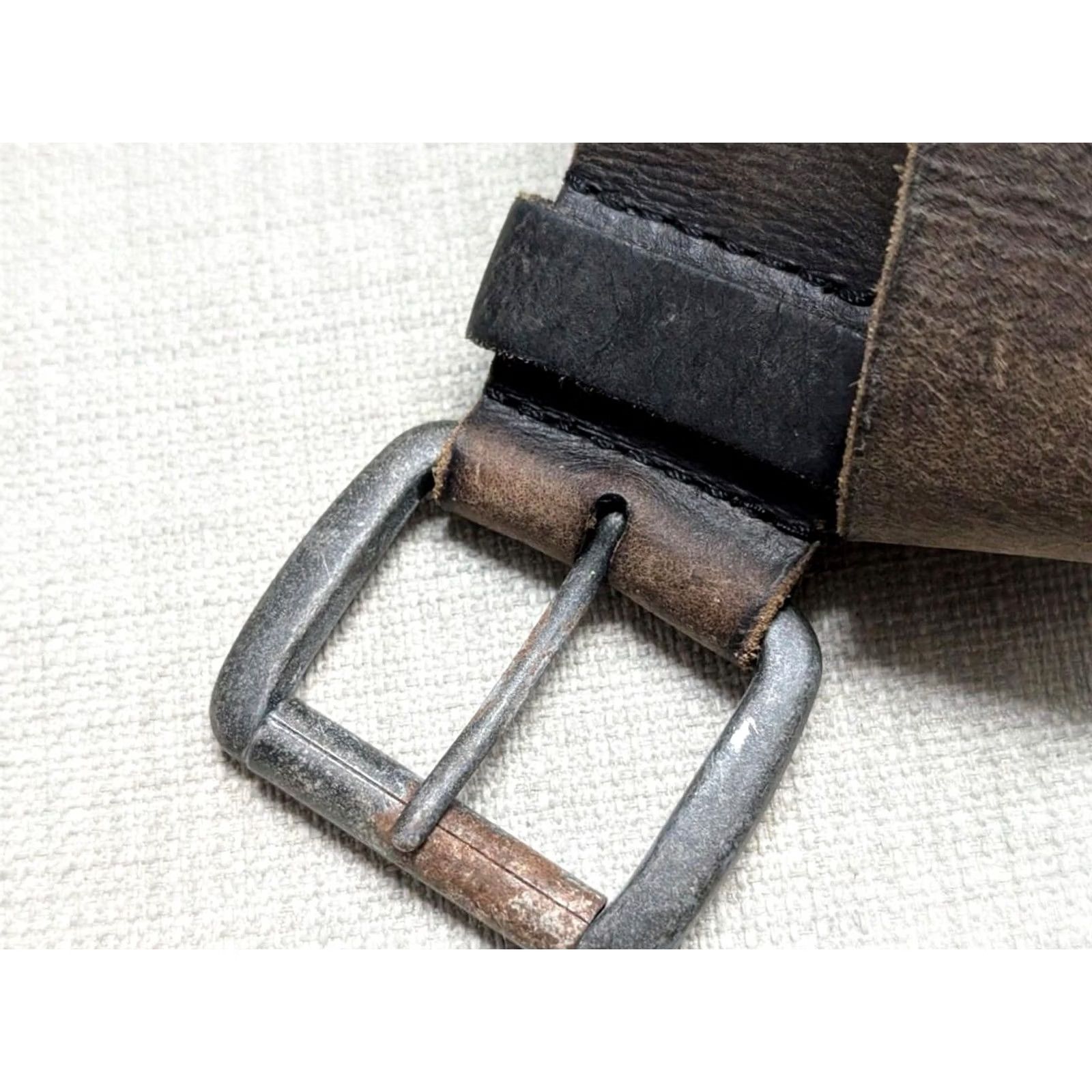Vintage VINTAGE American Eagle leather belt 36 brown cowhide full grain Rustic Mens Belt Size 36 - 6 Thumbnail