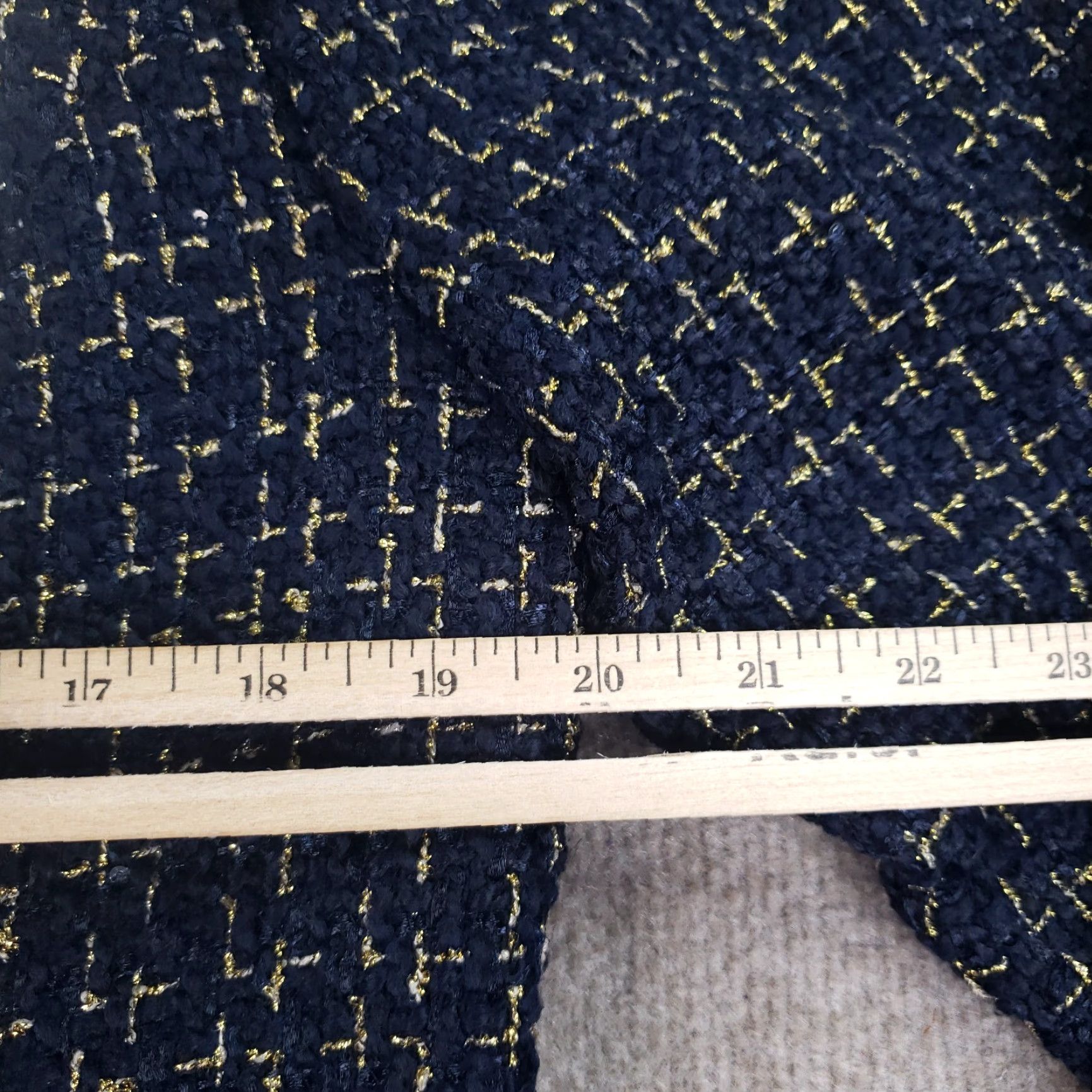 Vintage Sail to Sable Tweed Coat Womens Large Long Blue Gold Button Front Sequence Lined Size L / US 10 / IT 46 - 3 Thumbnail