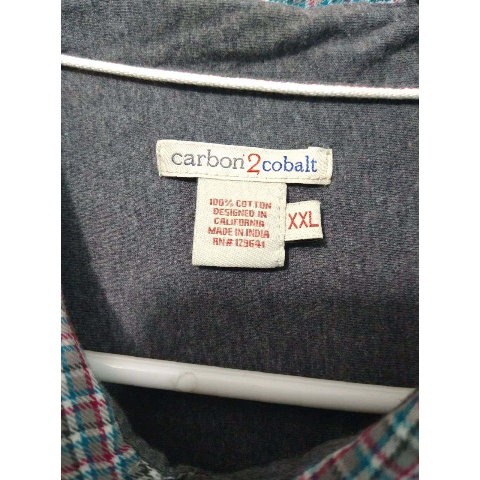 Carbon2Cobalt Shirt Carbon 2 Cobalt Mens 2XL Gray Plaid Flannel Long Sleeve Pocket Lined Size US XXL / EU 58 / 5 - 7 Thumbnail