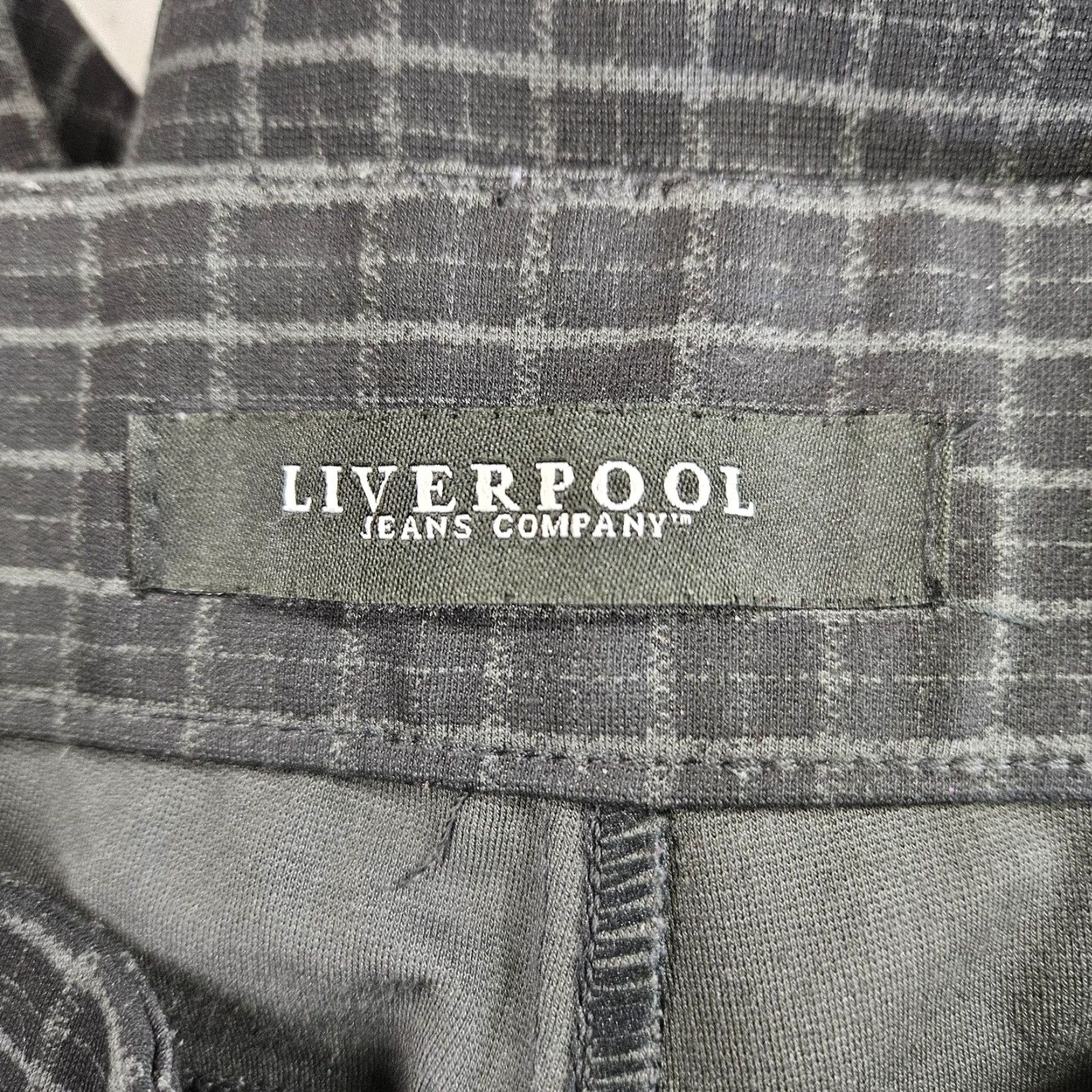 Vintage Liverpool Womens Ponte Knit Skinny Pants Sz 6 Black Gray Mid Rise Pull On Size 28" / US 6 / IT 42 - 7 Thumbnail