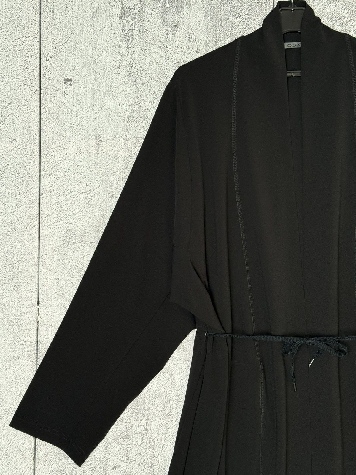 OSKA OSKA Black Lagenlook Duster Robe Open Front Cardigan Coat Size L / US 10 / IT 46 - 3 Thumbnail