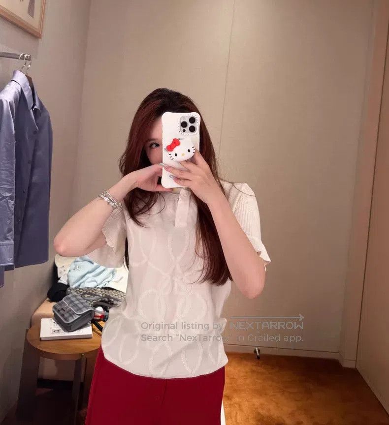 Hermes Hermes Short Sleeve Sweater with Ruffled Sleeves Size S / US 4 / IT 40 - 7 Thumbnail