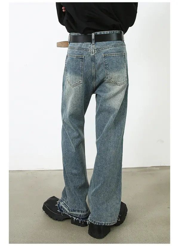Japanese Brand Japanese washed distressed loose straight jeans Size US 32 / EU 48 - 5 Thumbnail