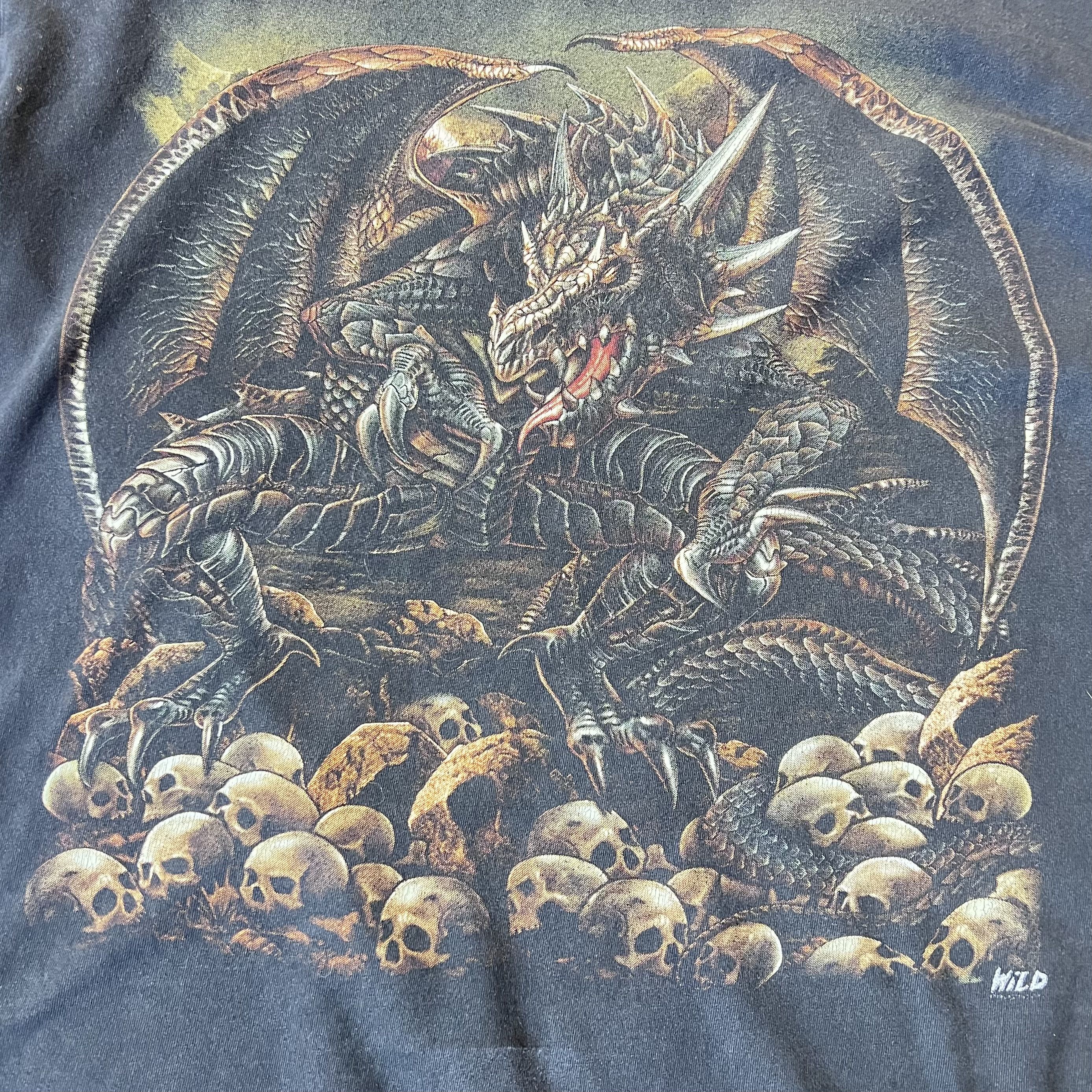 Vintage Vintage 90s Wild Dragon T-Shirt Single Stitch Double Sided Size US L / EU 52-54 / 3 - 3 Thumbnail