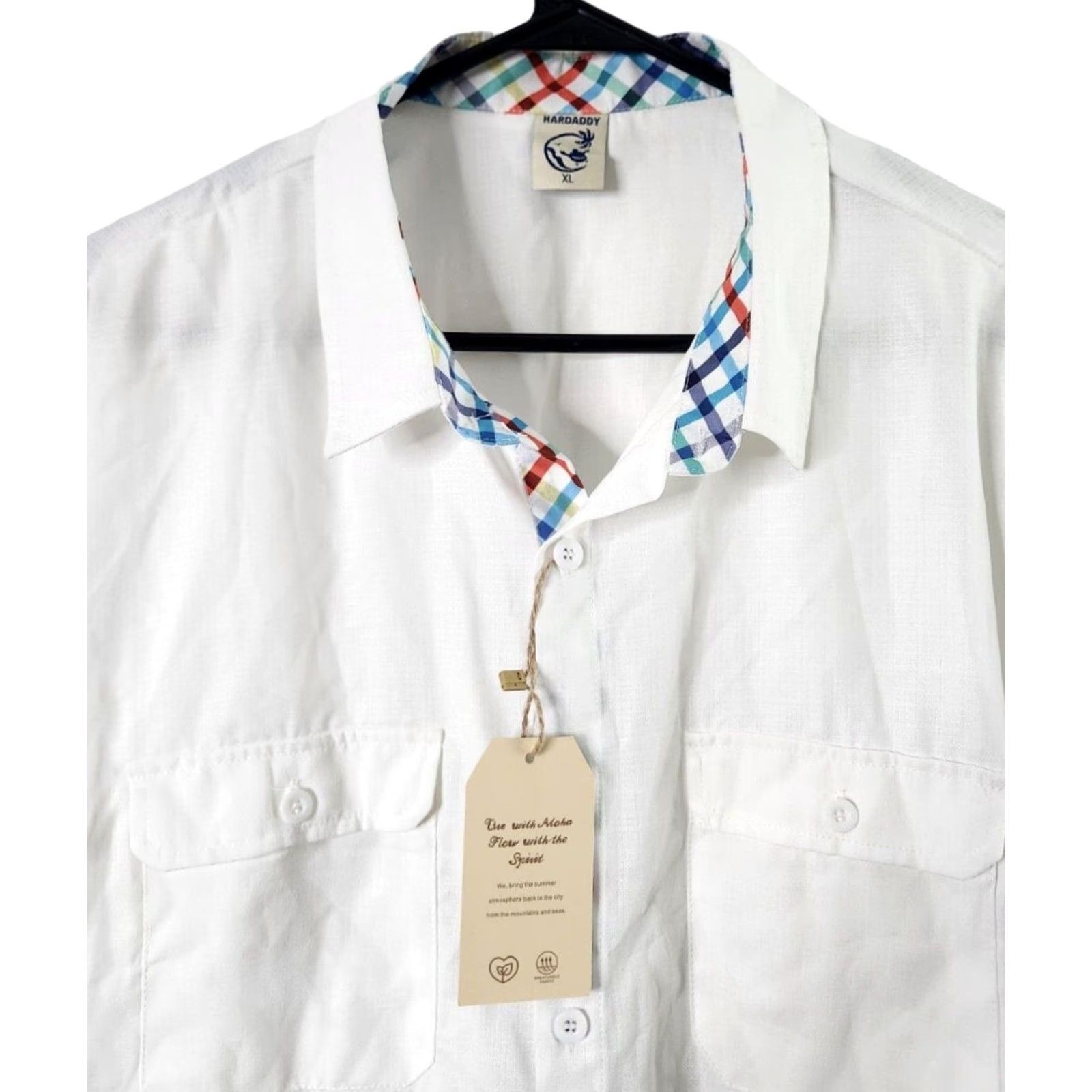 Vintage Hardaddy Mens XL Button-Up Shirt Short Sleeve Breathable Pockets White Size US XL / EU 56 / 4 - 3 Thumbnail