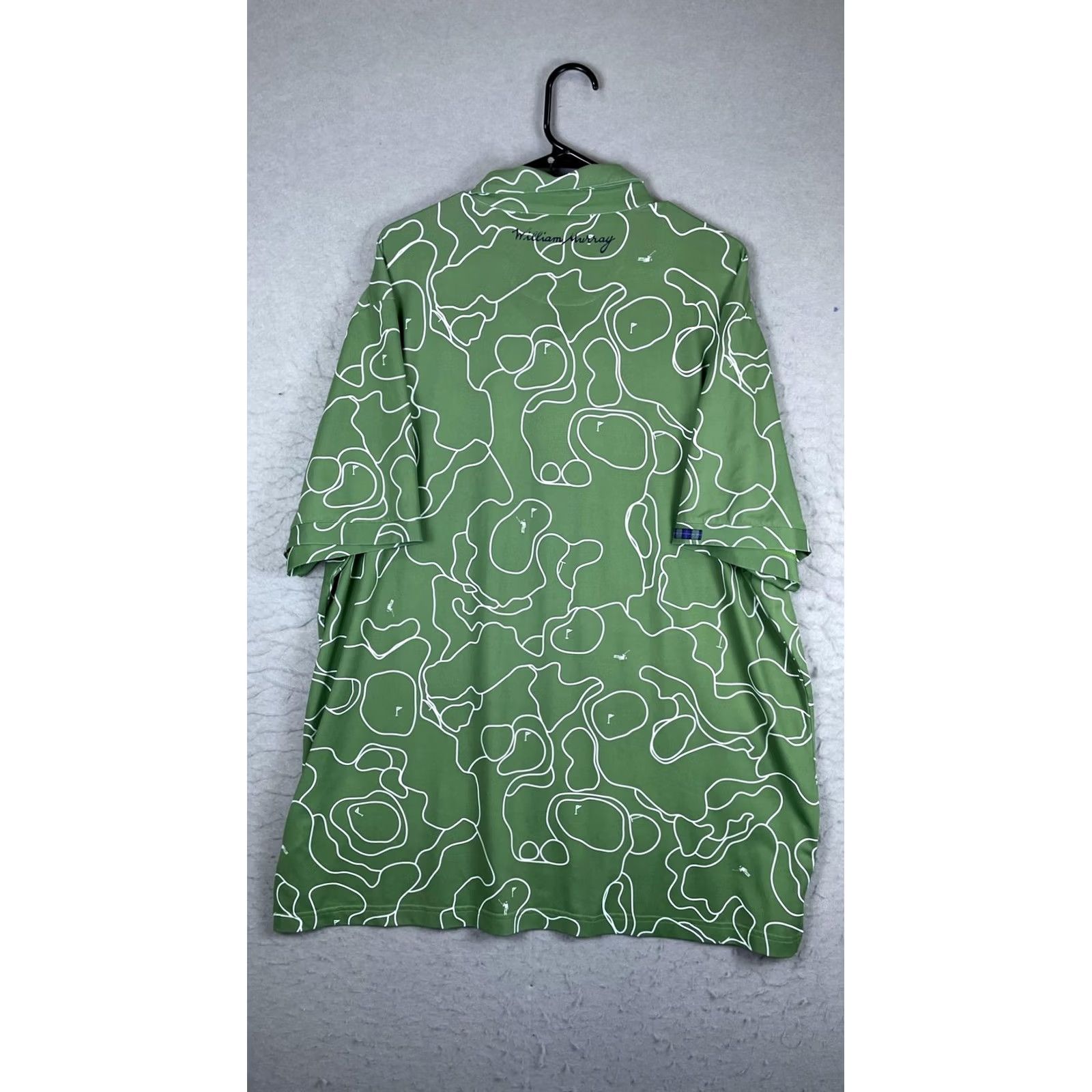 Vintage William Murray Golf Polo Shirt Mens 2XL Green Print Short Sleeve Performance Size US XXL / EU 58 / 5 - 5 Thumbnail