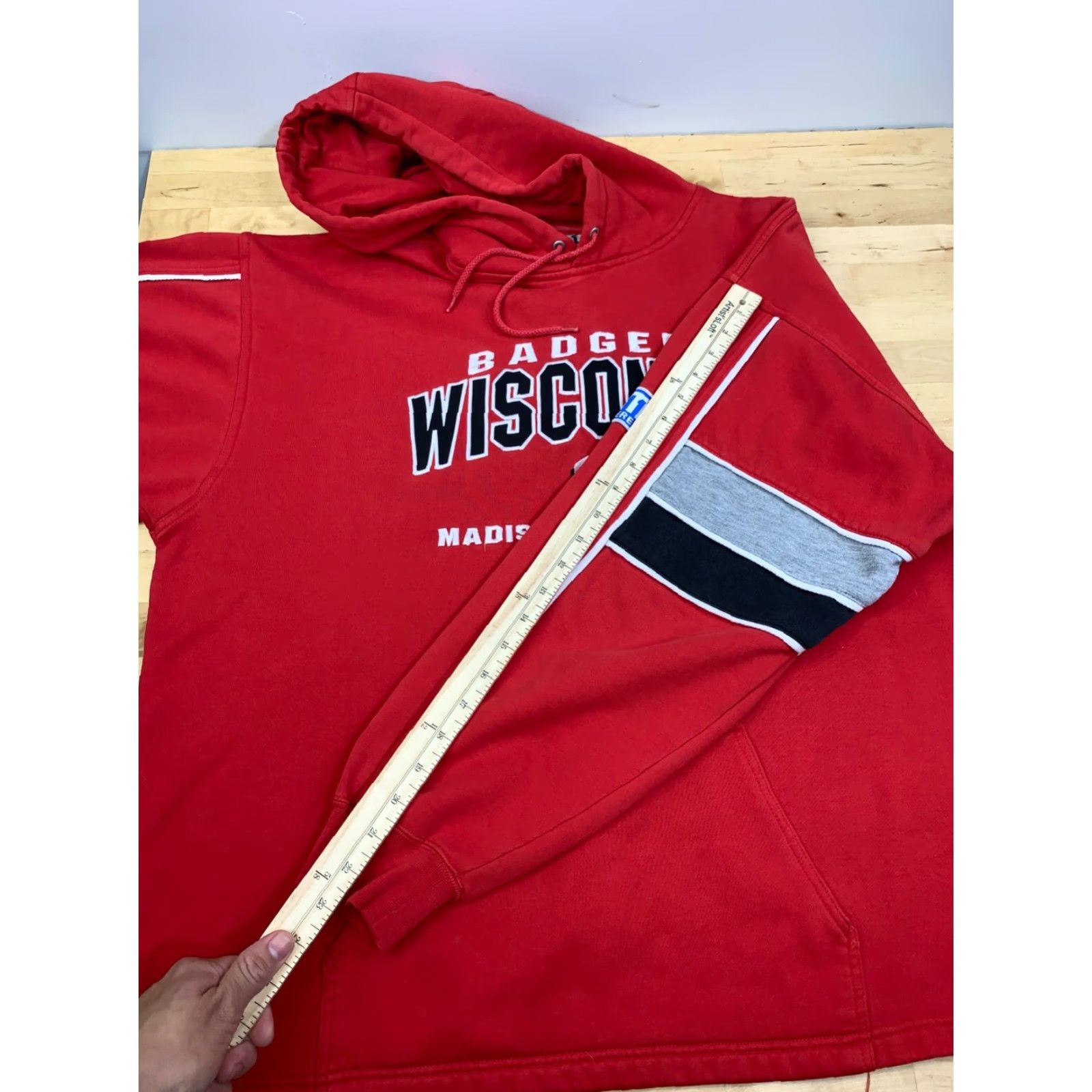 Lee VINTAGE Lee Hoodie Mens XL Red Big 10 Conference Wisconsin Badgers Pullover Size US XL / EU 56 / 4 - 7 Thumbnail
