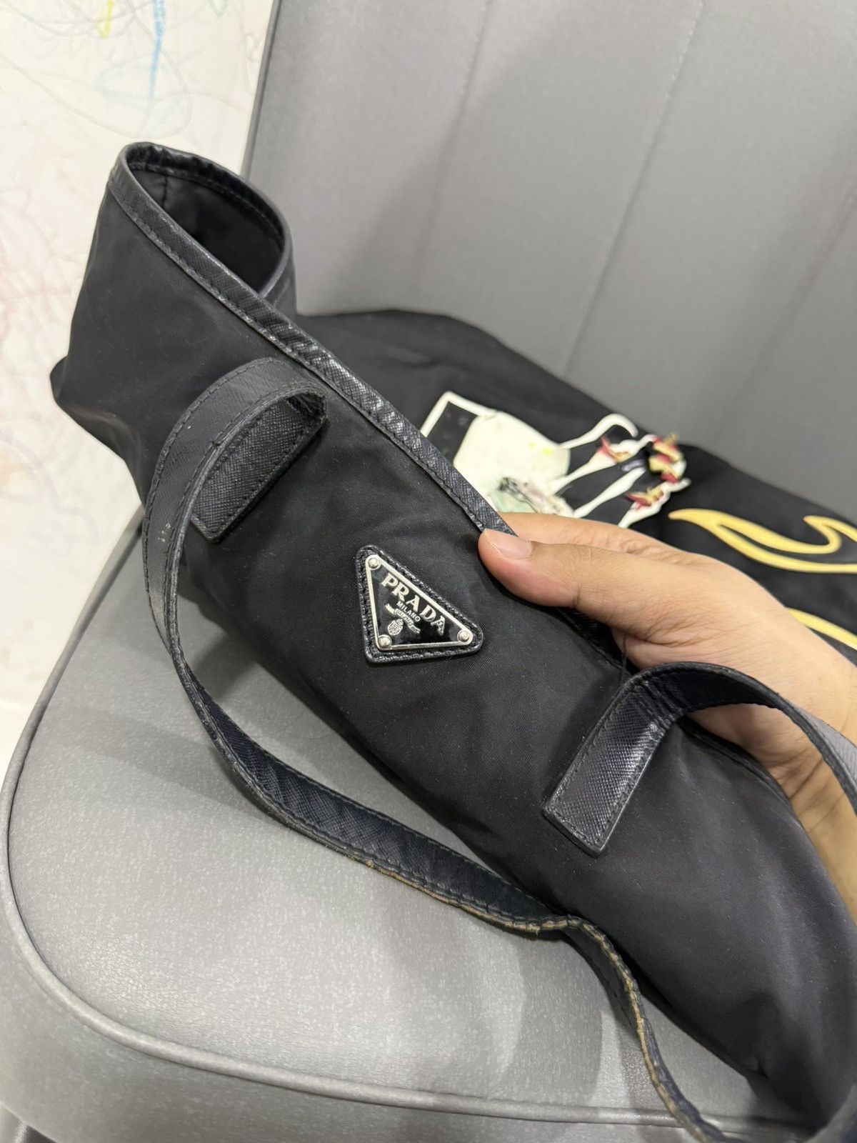 Prada Vintage Prada Black Medium Robot Tote Bag Size ONE SIZE - 12 Thumbnail