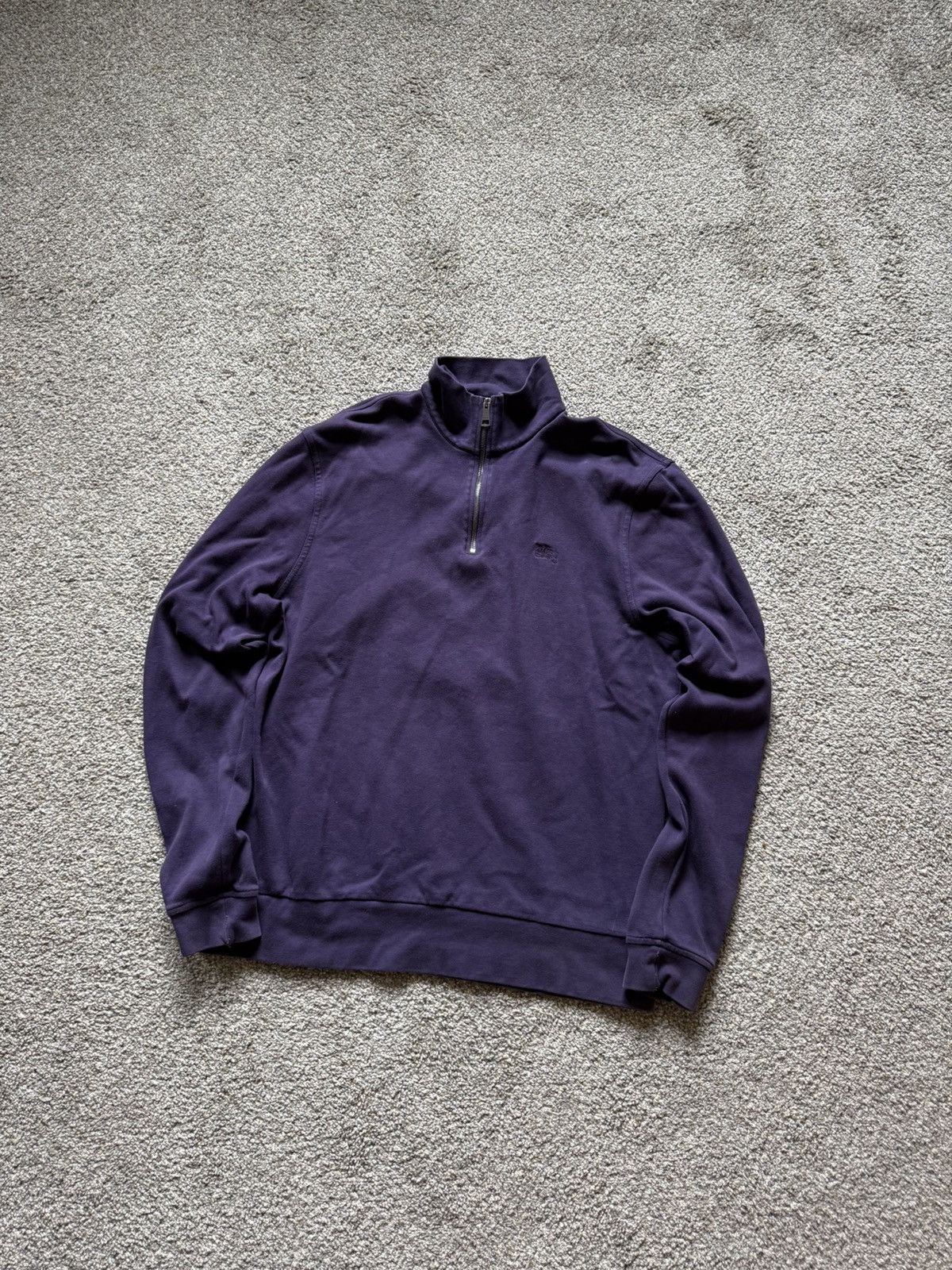 Burberry Burberry Quarter Zip Sweatshirt Purple Minimal Logo Cotton Size US XXL / EU 58 / 5 - 1 Thumbnail