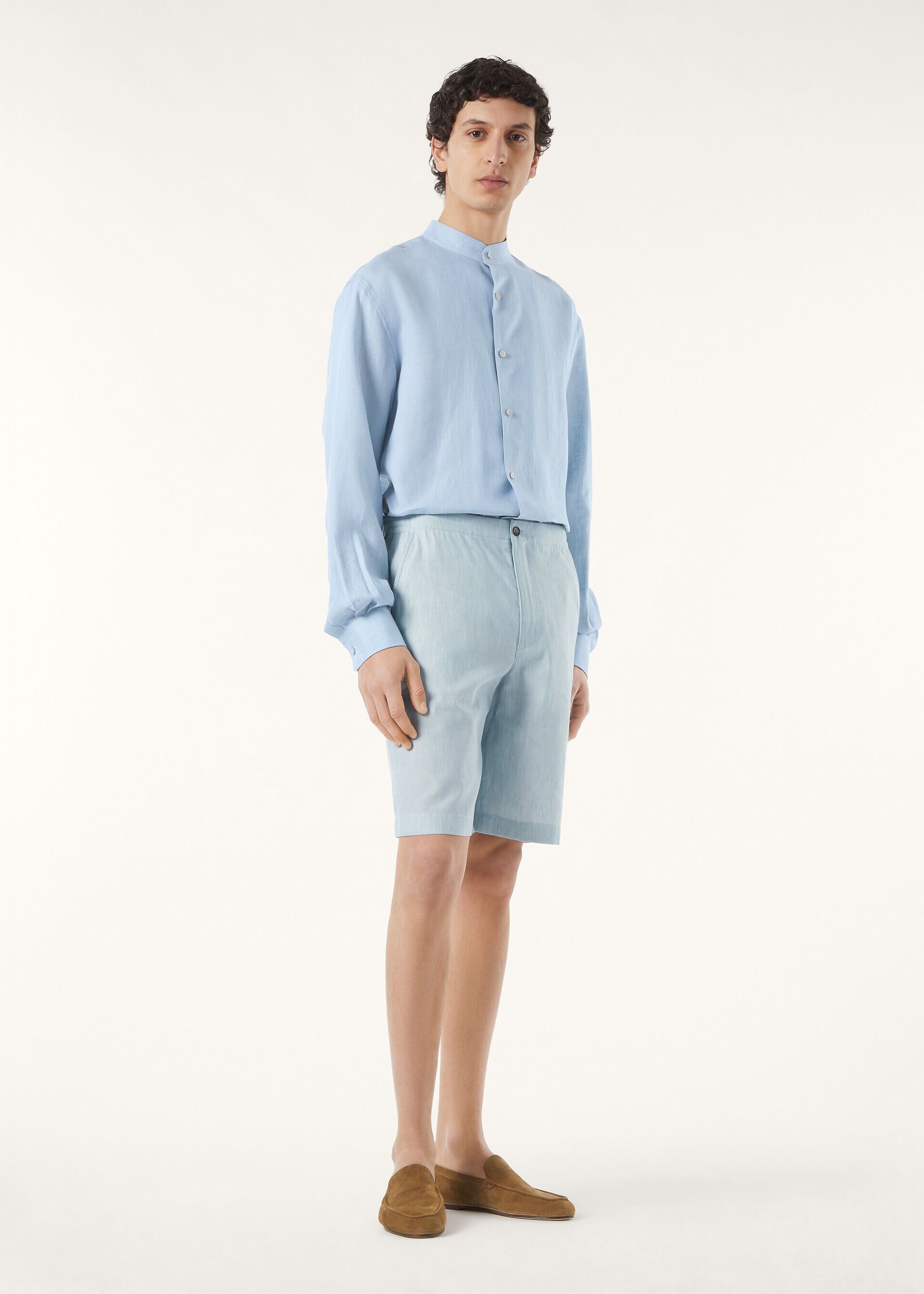 Loro Piana os11x0226 FAQ9781 Nolan Bermuda Short in Salt Bleached Blue Size US 32 / EU 48 - 2 Thumbnail