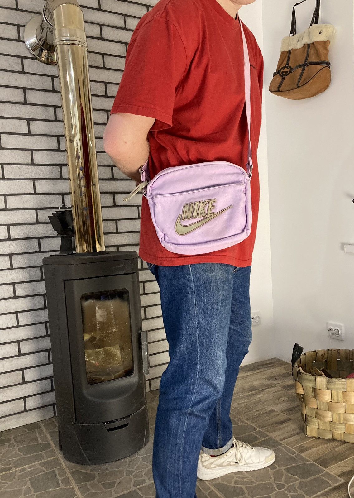 Nike × Vintage 00s Nike Vintage Pink Crossbody Bag Unisex Size ONE SIZE - 8 Thumbnail