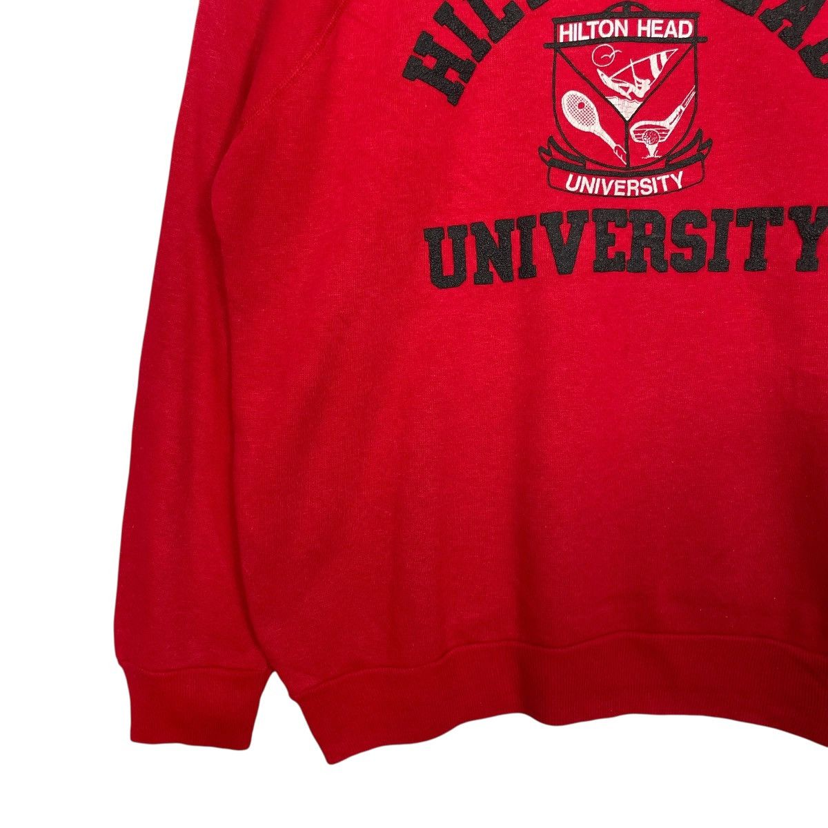 Vintage Vtg 80s Hilton Head University Crewneck Red Sweatshirt Size US L / EU 52-54 / 3 - 3 Thumbnail