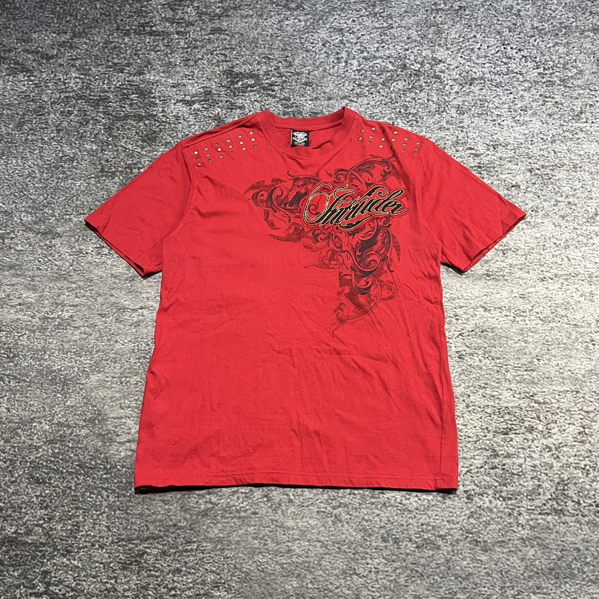 Affliction Vintage Y2K Akcess Goth Grunge Skater Cross Wings T Shirt Size US XXL / EU 58 / 5 - 2 Thumbnail