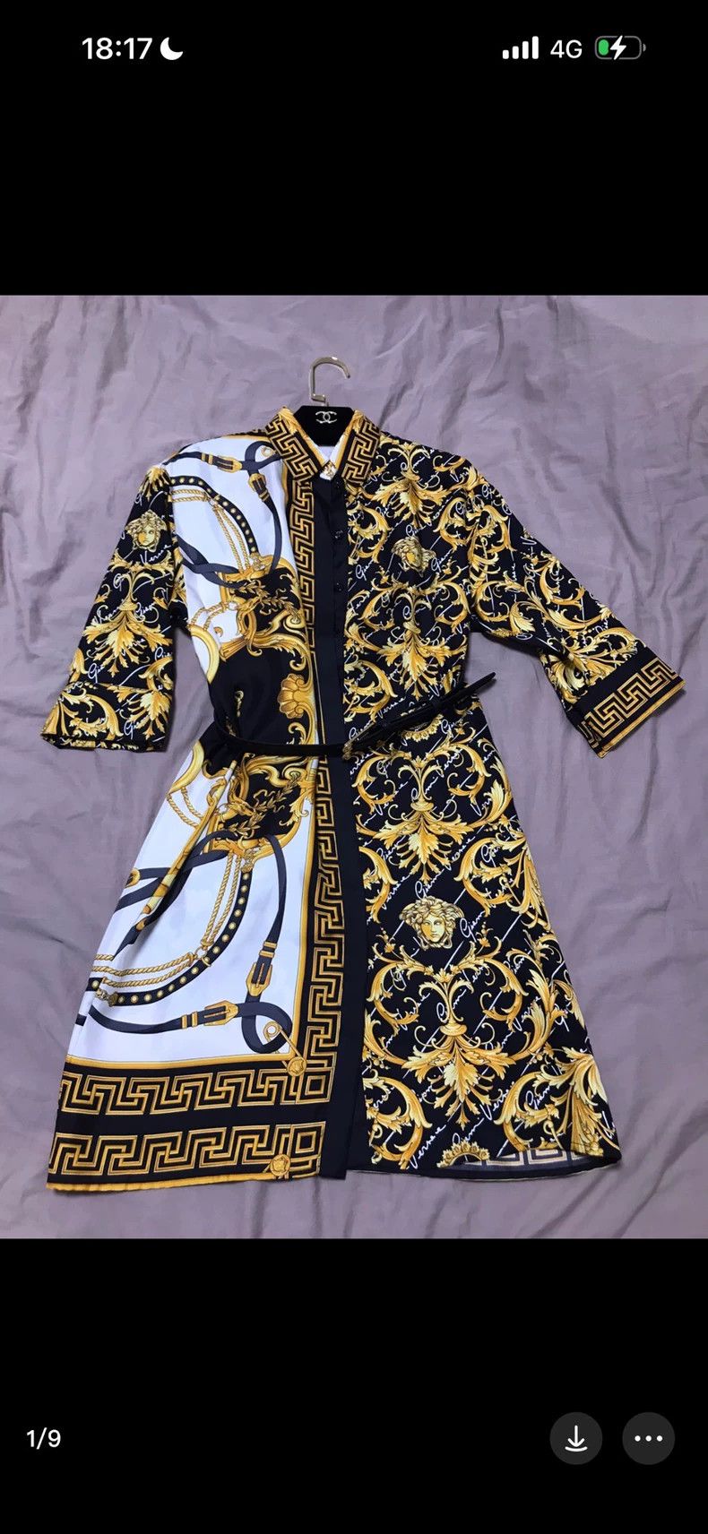 Versace Versace Baroque shirt-style dress Size M / US 6-8 / IT 42-44 - 1 Thumbnail