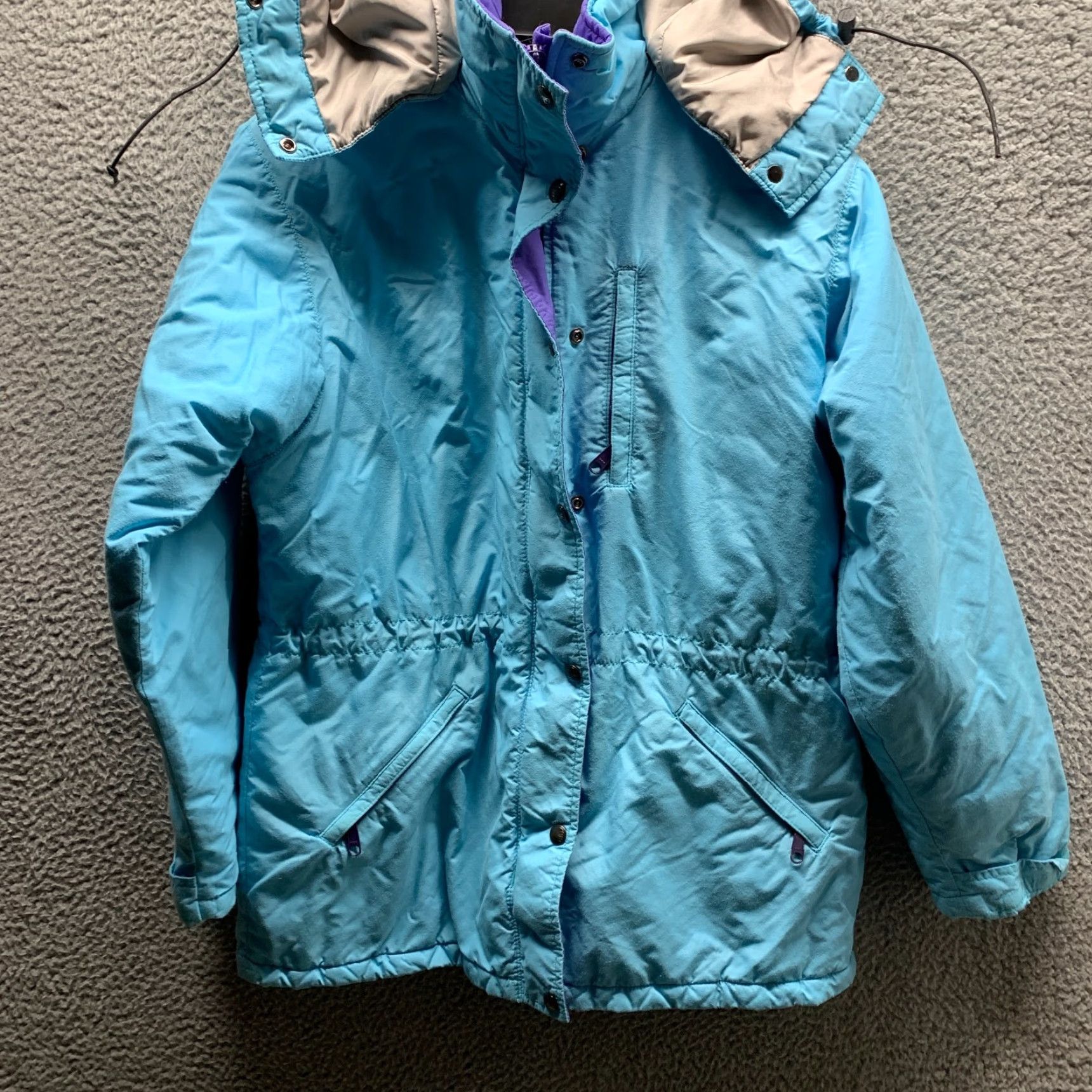 Vintage VINTAGE L.L. Bean Jacket Womens Medium Blue Gray Coat Zip Hooded Puffer Casual Parka 90s Mens/Womens Size M / US 6-8 / IT 42-44 - 3 Thumbnail