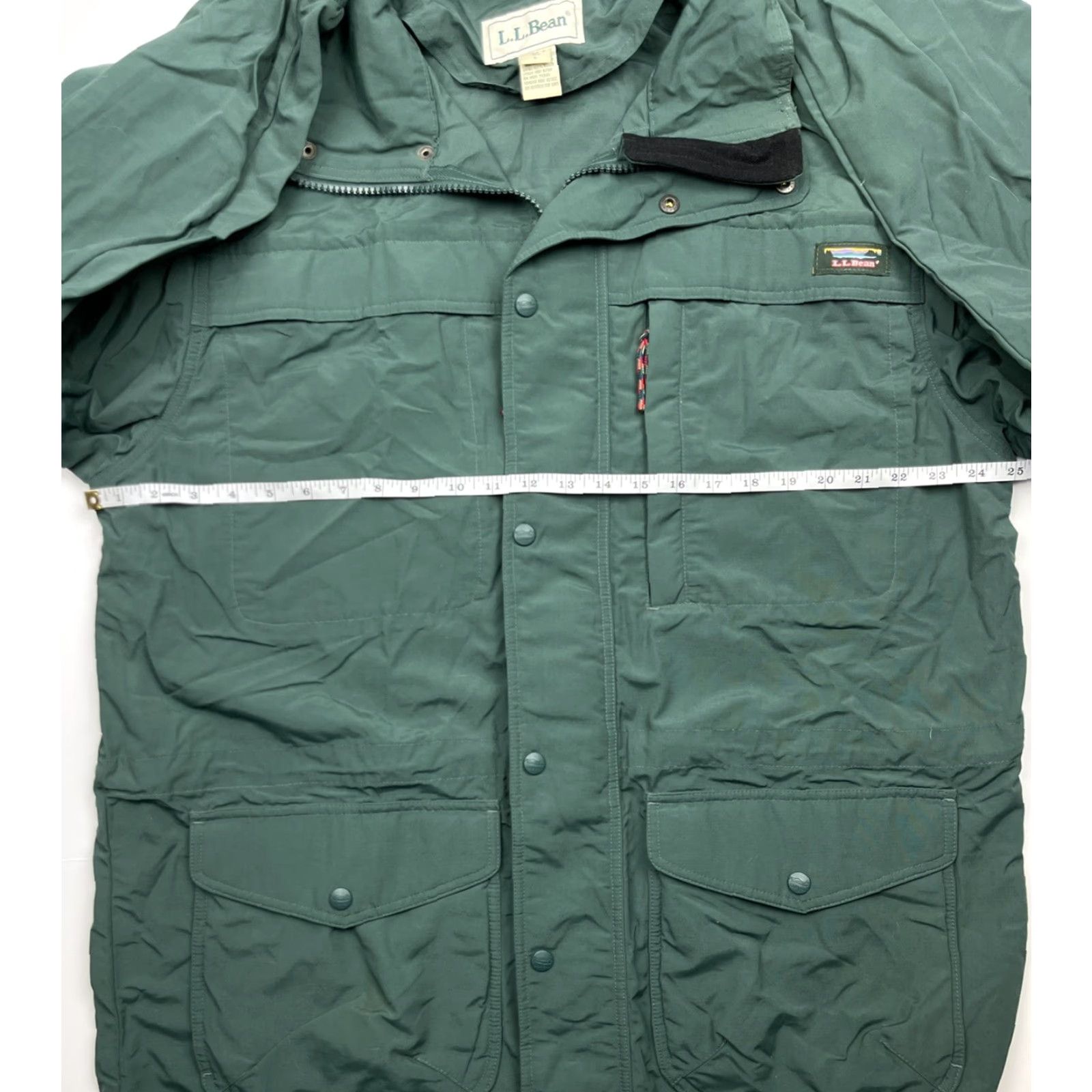 Vintage VTG LL Bean Windbreaker Jacket Green Full Zip Hooded Shell L Mens Large Nylon Outdoor Winter Jacket Size US L / EU 52-54 / 3 - 6 Thumbnail
