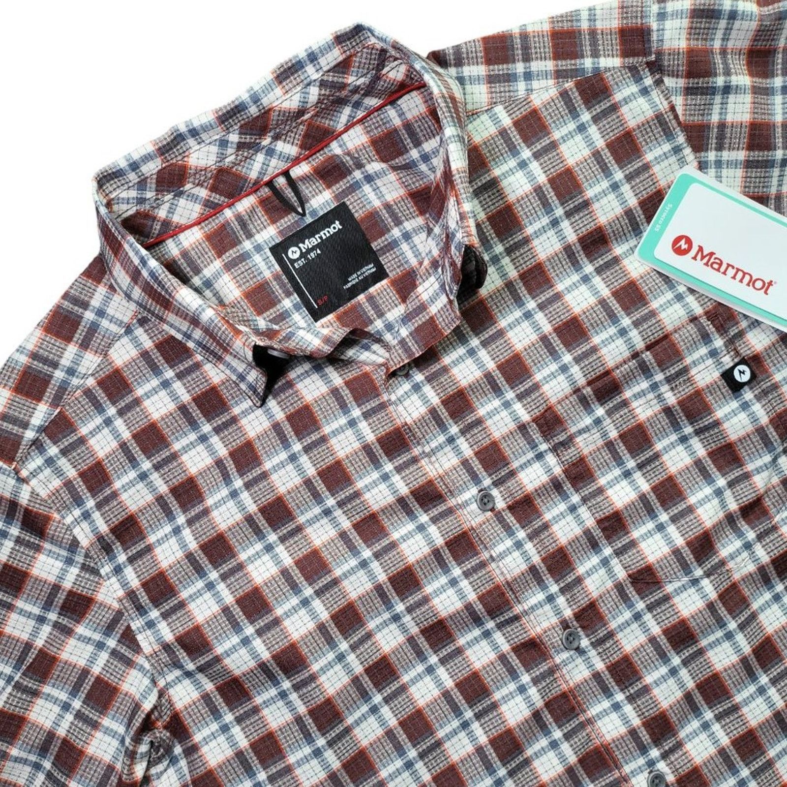 Marmot NWT MARMOT Syrocco Short Sleeve Button Up Whiskey Brown SM Size US S / EU 44-46 / 1 - 3 Thumbnail