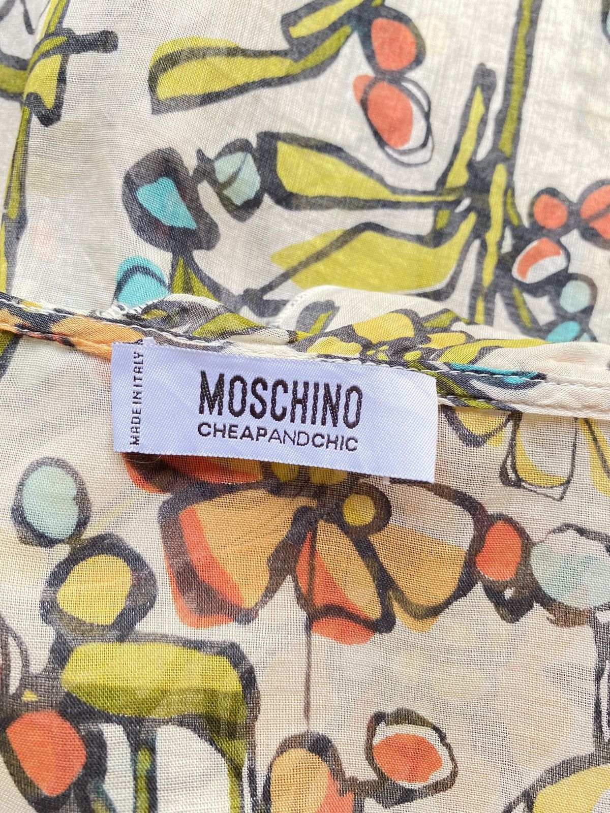 Moschino MOSCHINO Layered Ruffles Floral V-Neck Blouse Size S / US 4 / IT 40 - 6 Thumbnail