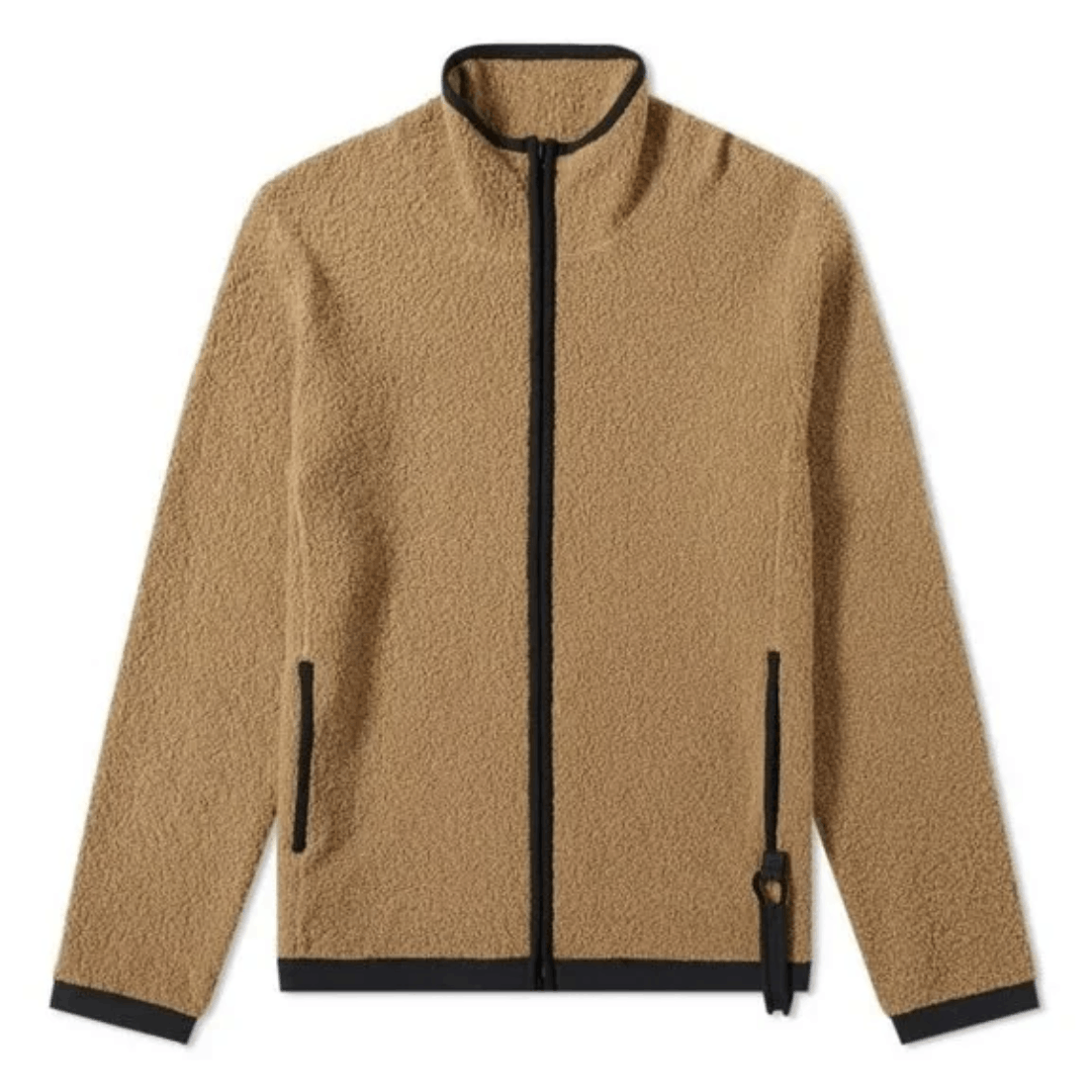 Craig Green - boucle knit fleece zip-up jacket tan
