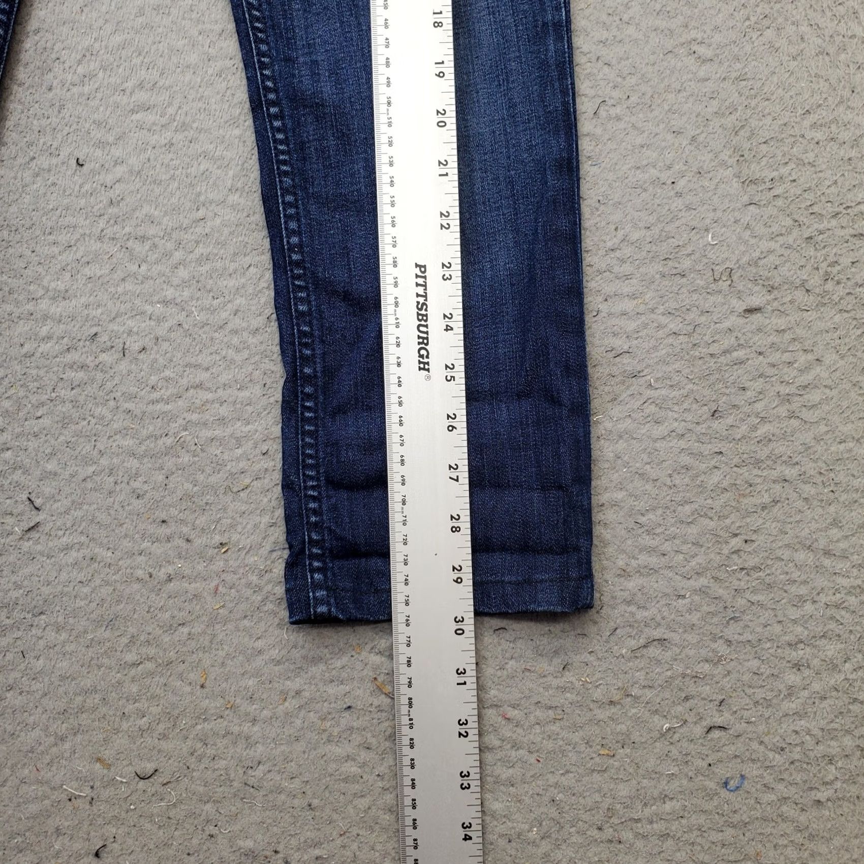 Hudson Hudson Womens 25 Blue Denim Stretch Whiskered Flat Front 5-Pockets Design Jeans Size 42" / US 20 - 4 Thumbnail