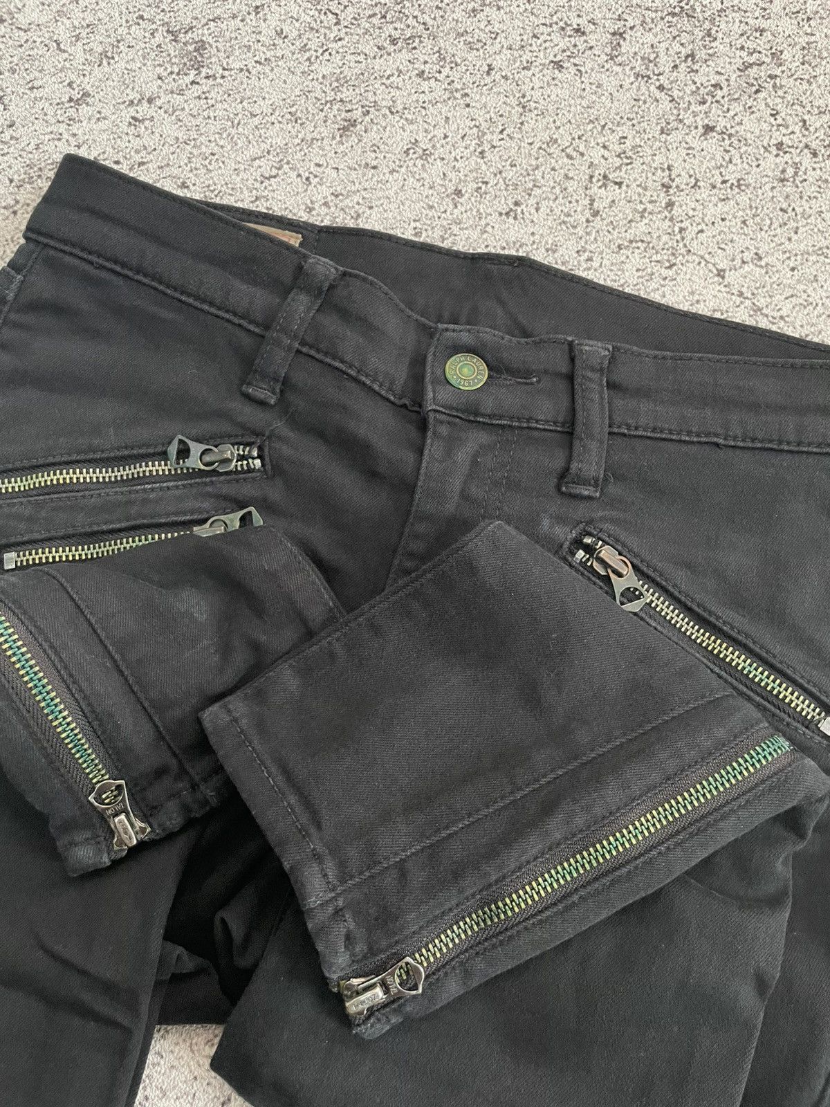 Ralph Lauren Ralph Lauren Black Skinny Jeans Tompkins Multi Zipper Punk Size US 27 - 5 Thumbnail