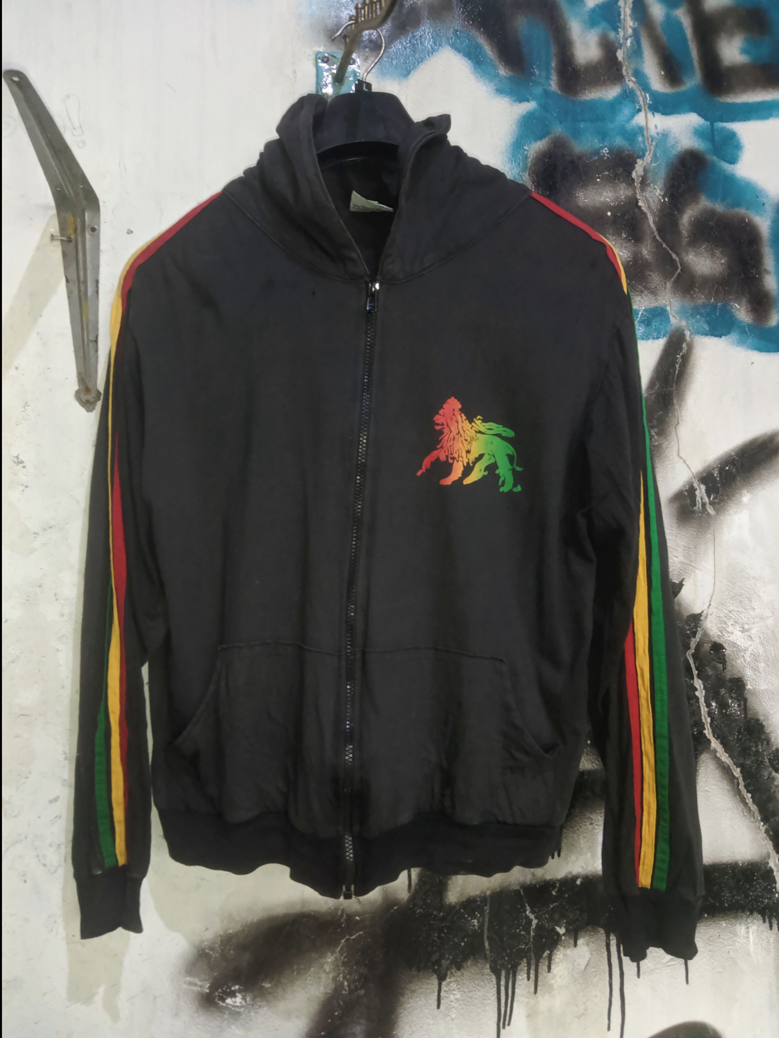 Bob Marley 🌈Bob Marley Zipper Rap Tyson Art Beatles Metal Punk Jamaica Size US M / EU 48-50 / 2 - 2 Thumbnail