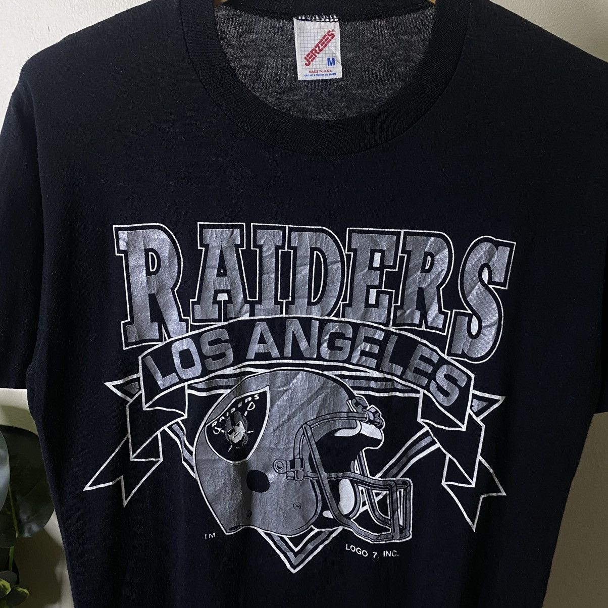 Vintage 1980s LA Raiders NFL Logo 7 T Shirt Size US S / EU 44-46 / 1 - 2 Thumbnail
