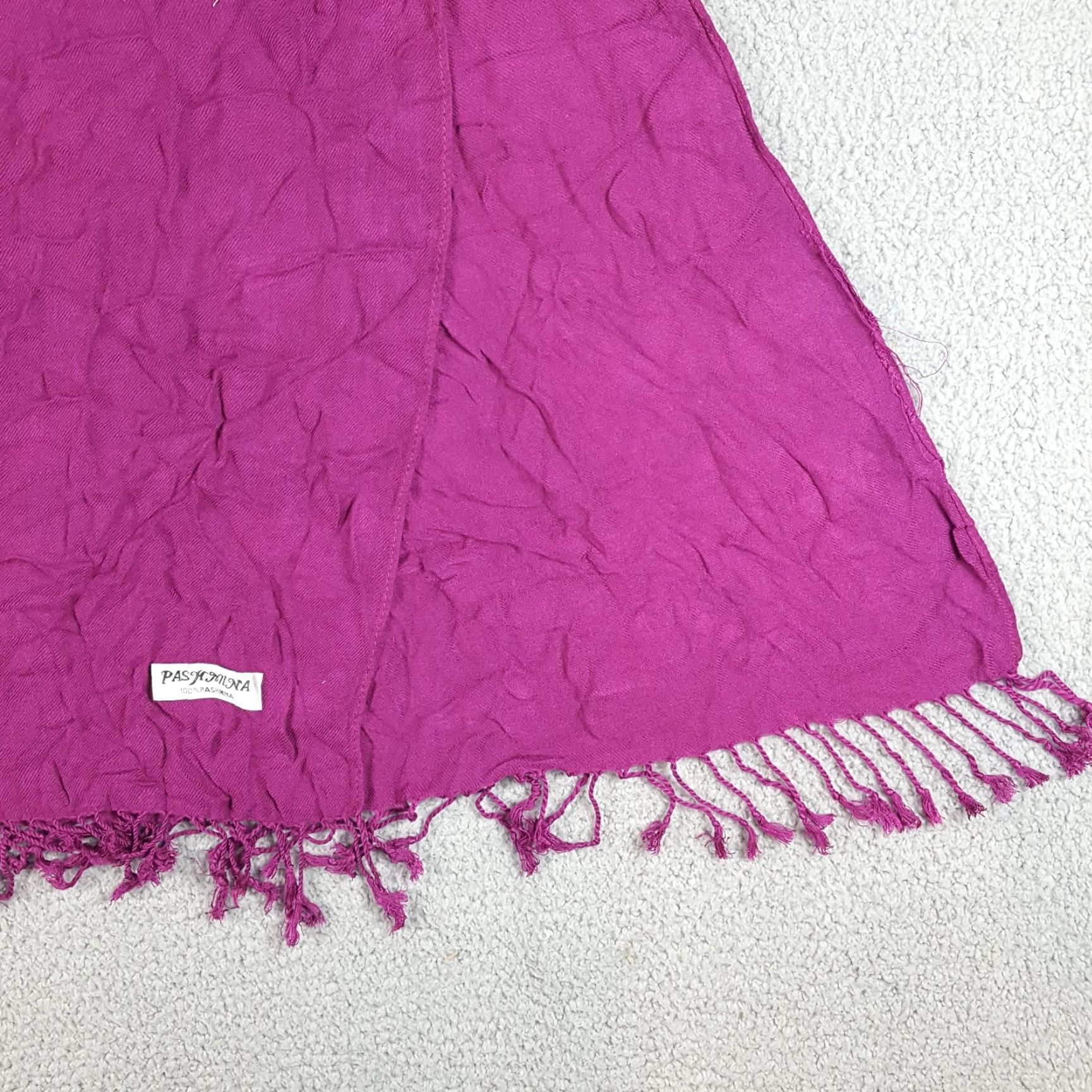 Vintage VINTAGE Pashmina Scarf Knit Wool Tassel Fringe Purple Women Adult One Size Fringe Winter Wrap Shawl 80s 90s Fashion Designer Size ONE SIZE - 6 Thumbnail