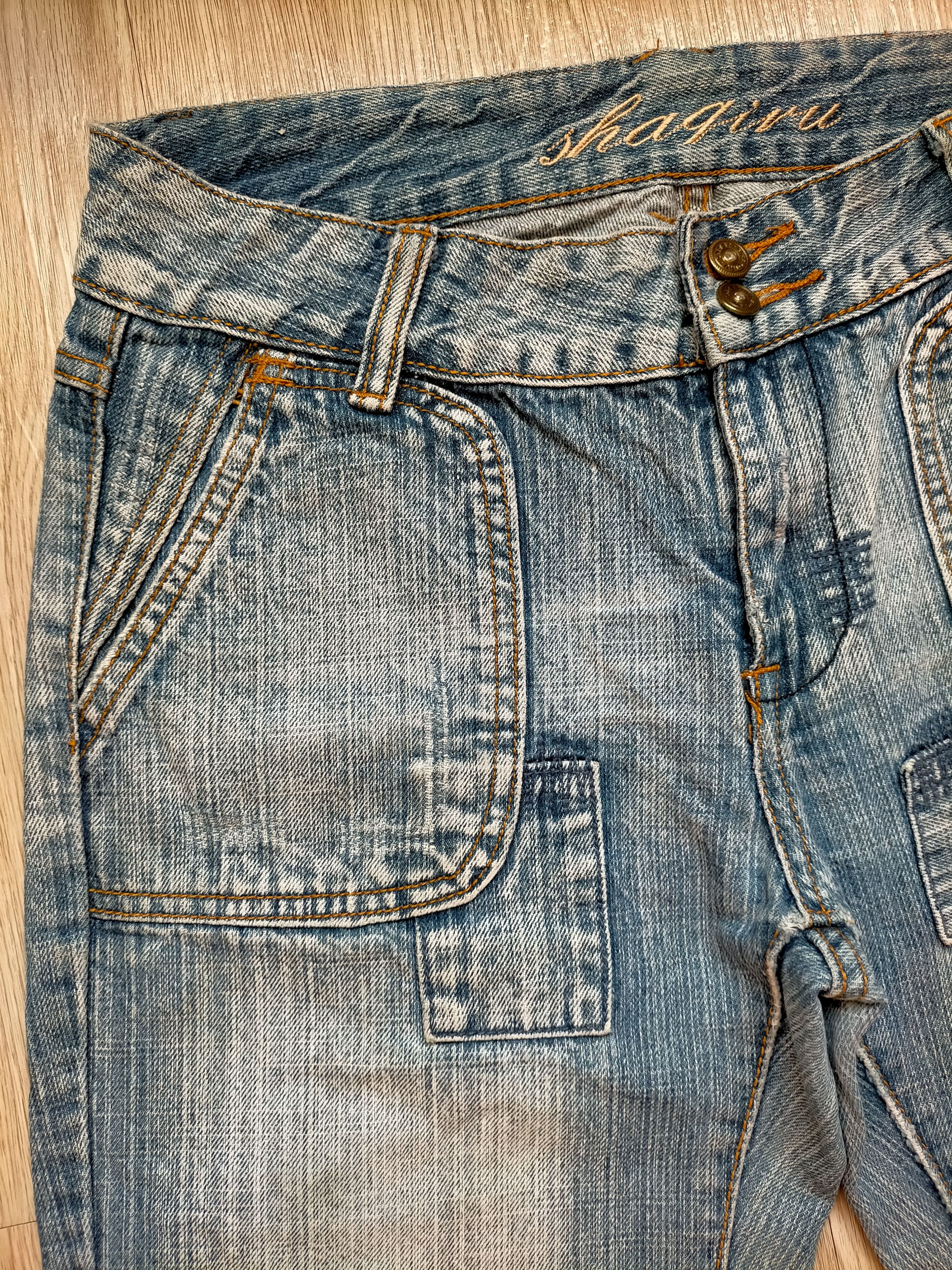 If Six Was Nine Flare Jeans Shaqiru Japan Patchwork Boot cut Blue Jeans Size US 31 - 4 Thumbnail