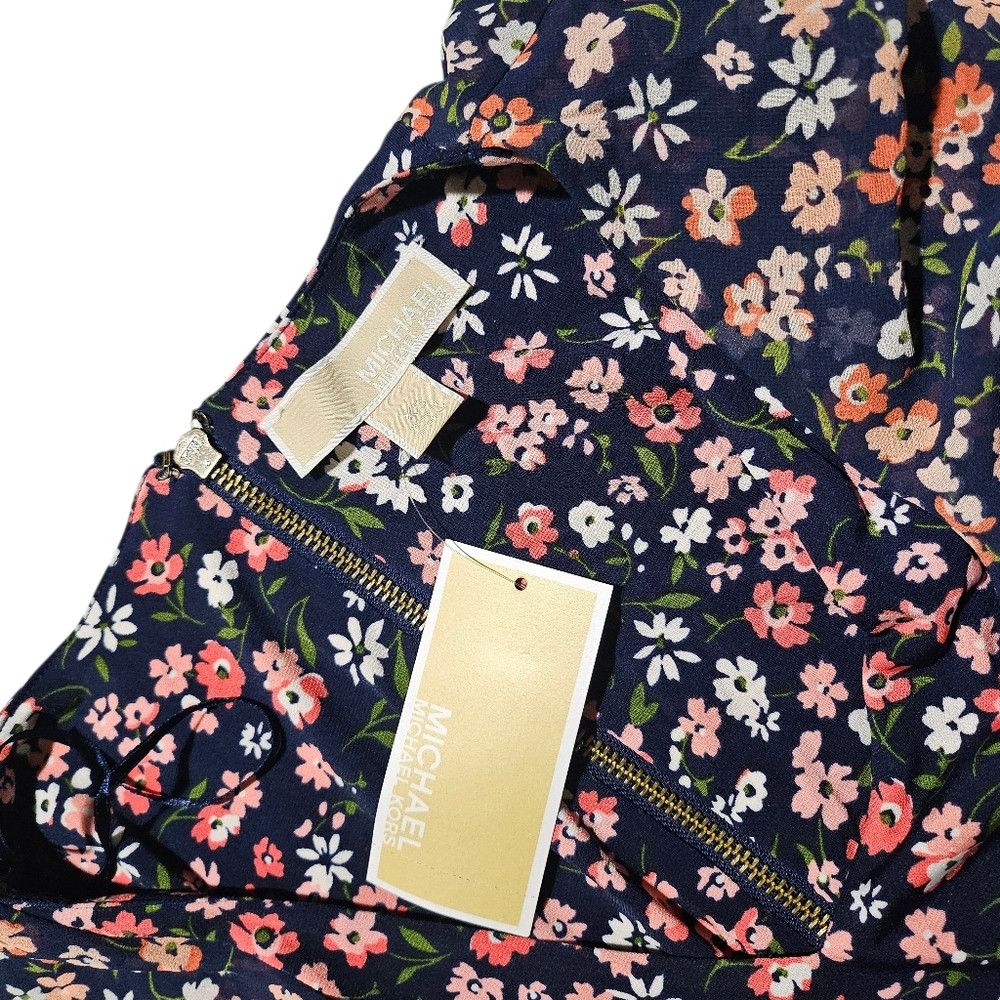 Michael Kors Michael Kors Floral Ruffle V Neck Tank Sleeveless Dress XS Size XS / US 0-2 / IT 36-38 - 6 Thumbnail