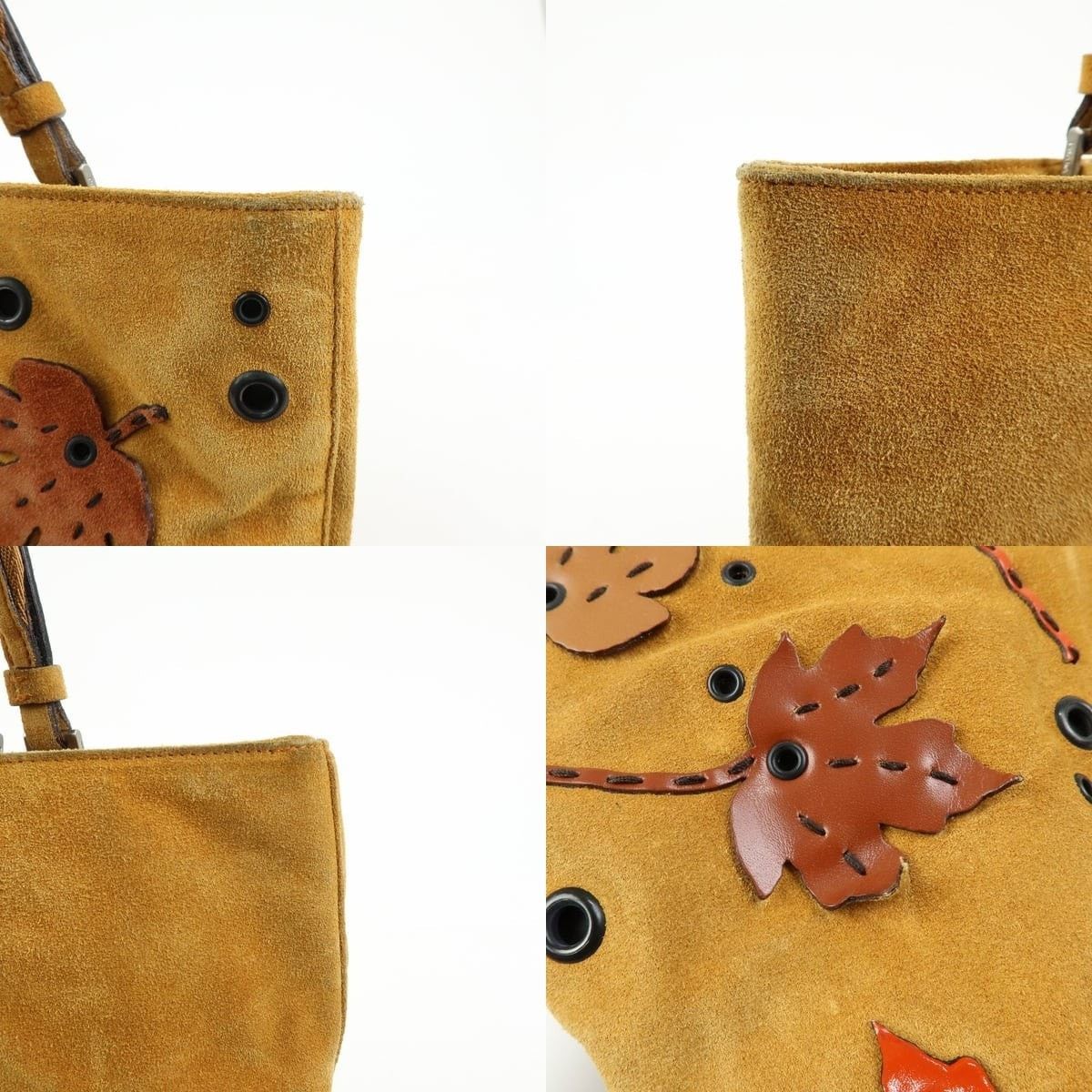 Prada Prada Maple Motif Suede Tote Tan Size ONE SIZE - 6 Thumbnail