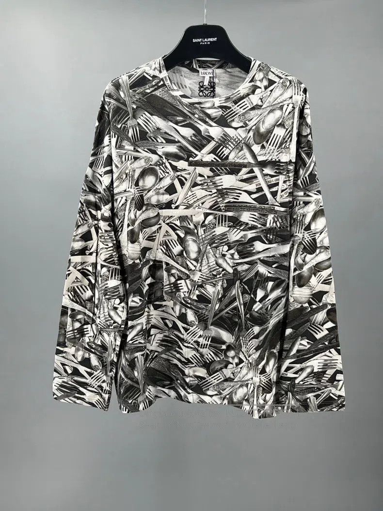 Loewe Loewe Men's cotton printed and embroidered long-sleeve cre Size US S / EU 44-46 / 1 - 1 Thumbnail