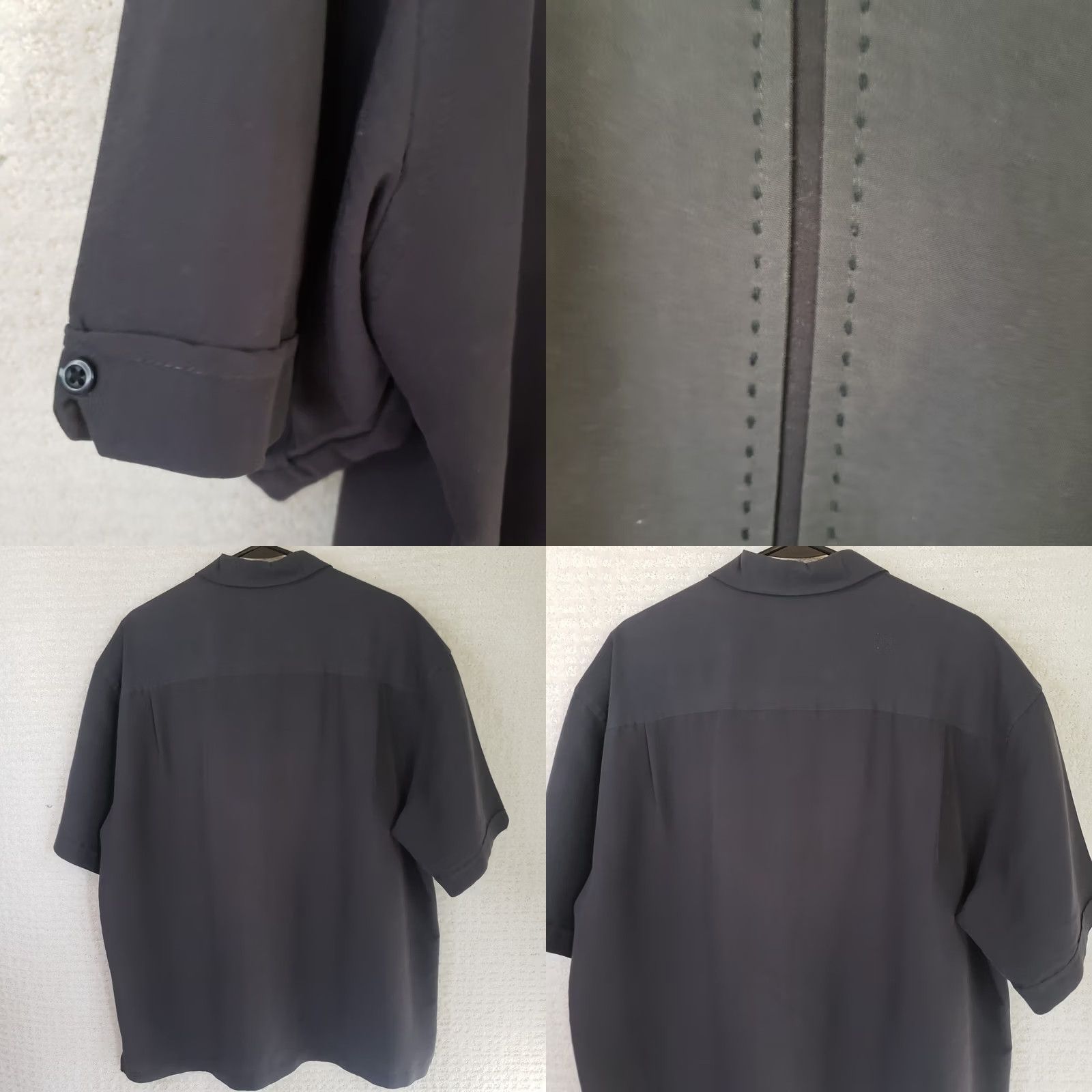 Vintage Centro Shirt Mens XL Black Button-Front Short Sleeve Rayon Blend Size US XL / EU 56 / 4 - 8 Thumbnail