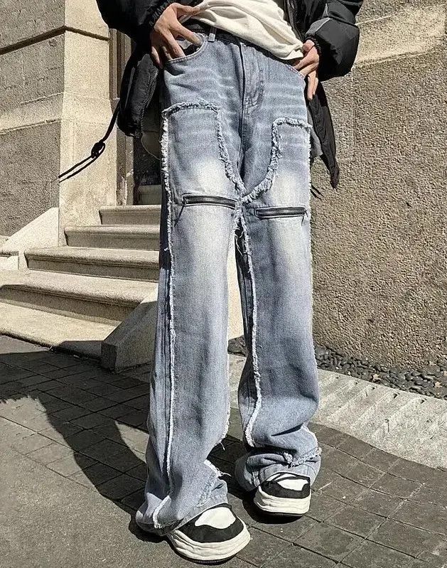 Japanese Brand Y2K Streetwear Zipper Stacked Baggy Jeans Size US 32 / EU 48 - 1 Thumbnail