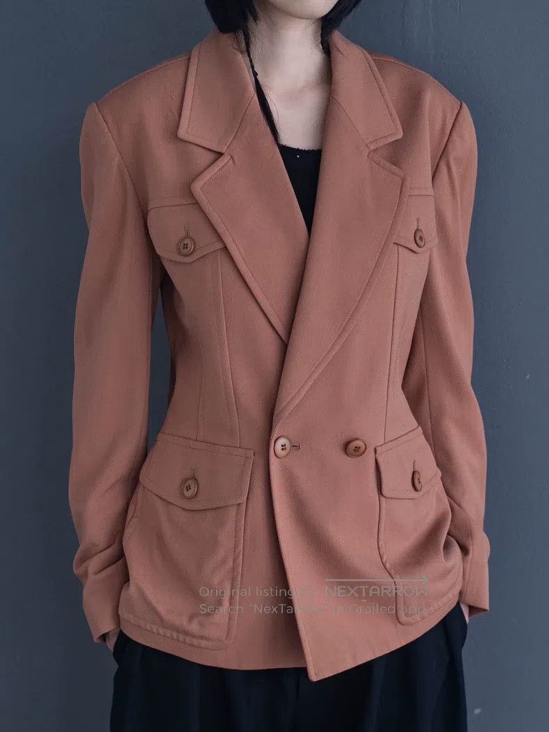 Kenzo Kenzo Light chocolate asymmetrical jacket Size M / US 6-8 / IT 42-44 - 2 Thumbnail