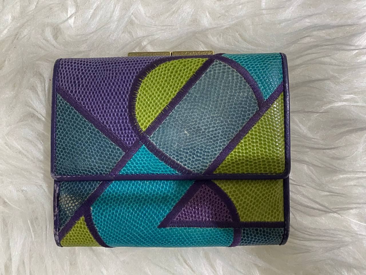 Yves Saint Laurent Yves Saint Laurent Bifold Vintage Leather Colourful Wallet Size ONE SIZE - 2 Thumbnail