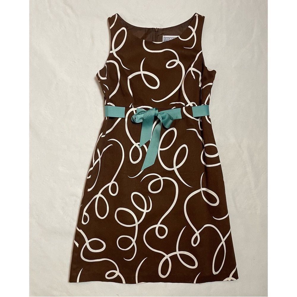 Other Jessica Howard Sleeveless Brown With Ribbon Tie Dress Size Size XL / US 12-14 / IT 48-50 - 6 Thumbnail