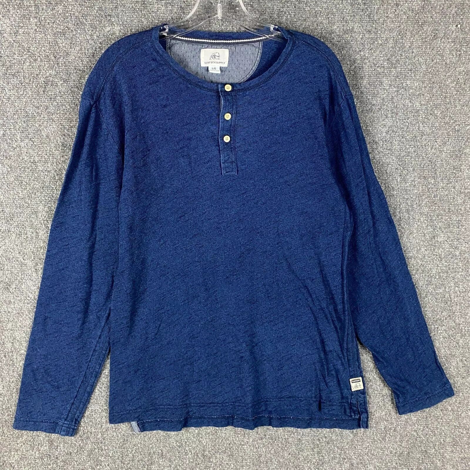 Surfside Supply Co. Surf Side Supply Henley Shirt Men's Large Blue 100% Cotton L Size US L / EU 52-54 / 3 - 1 Thumbnail