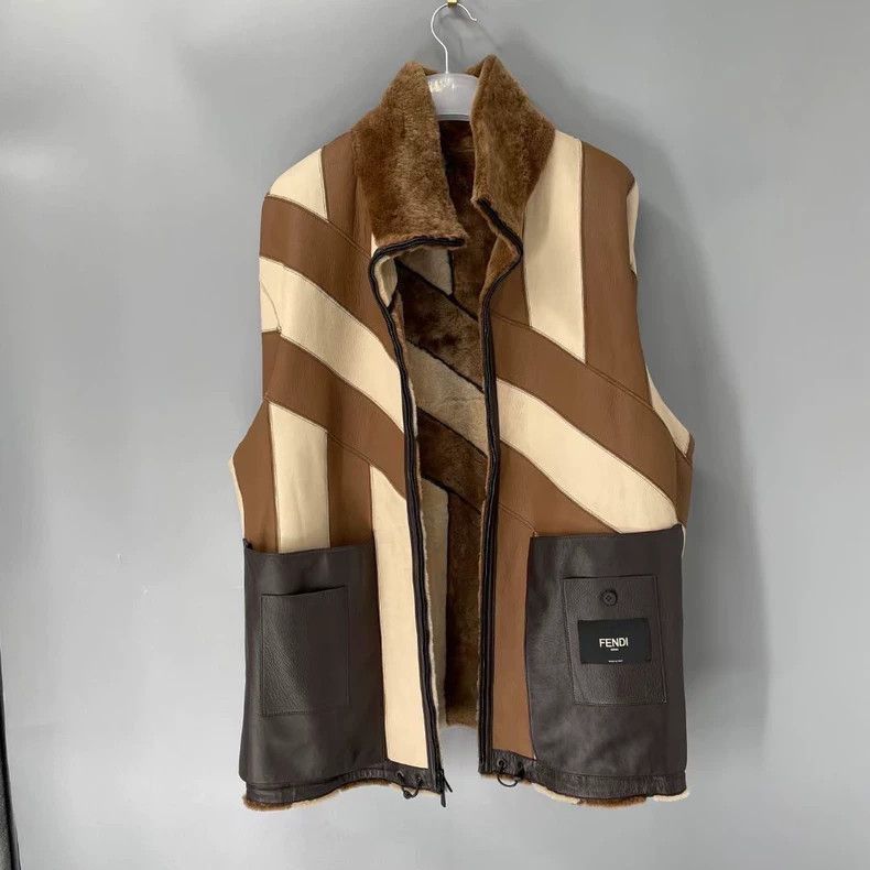 Fendi Fendi Color Block Fur Jacket Size US M / EU 48-50 / 2 - 3 Thumbnail
