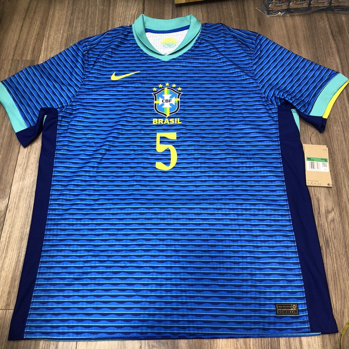 Nike Brazil 24/25 player issue away shirt #5 Bruno G. (Bnwt) Size US XL / EU 56 / 4 - 1 Thumbnail