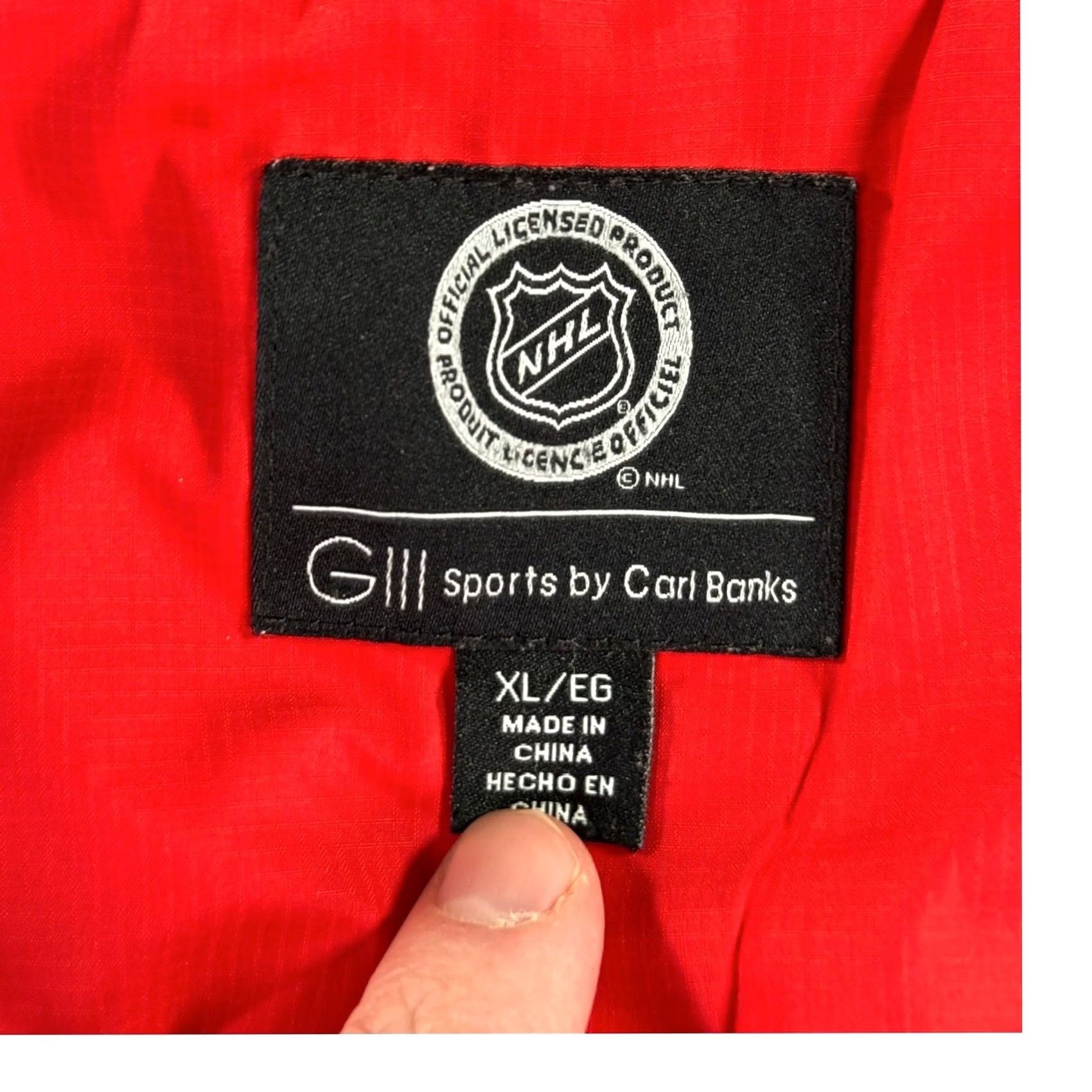 G-III GIII Sports Chicago Blackhawks Puffer Jacket Mens XL Red Black Quilted Polyester Size US XL / EU 56 / 4 - 5 Thumbnail