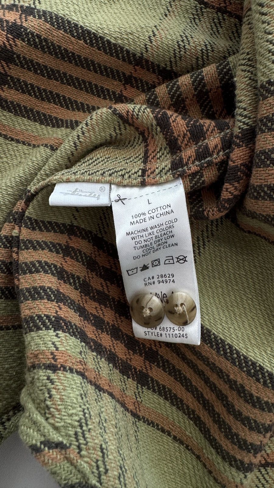 Stussy Stussy Laguna Plaid Shirt ‘Olive’ Size US L / EU 52-54 / 3 - 7 Thumbnail