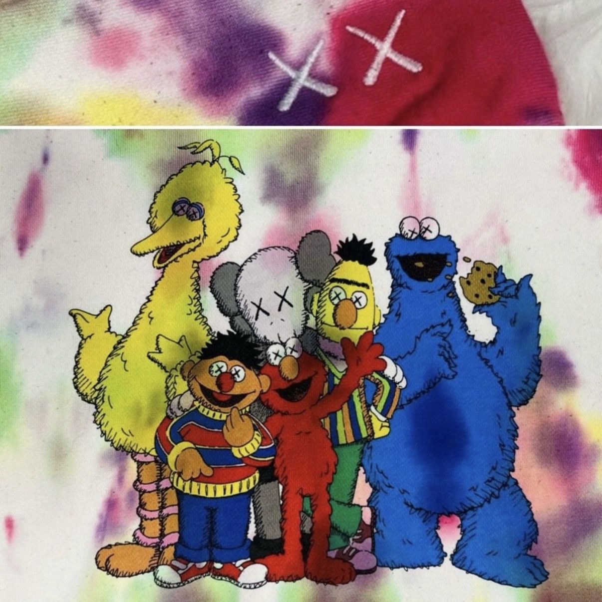 Kaws × Uniqlo KAWS x SESAME STREET Hoodie Sweatshirt - Upcycled Tie Dye Size US XS / EU 42 / 0 - 2 Thumbnail