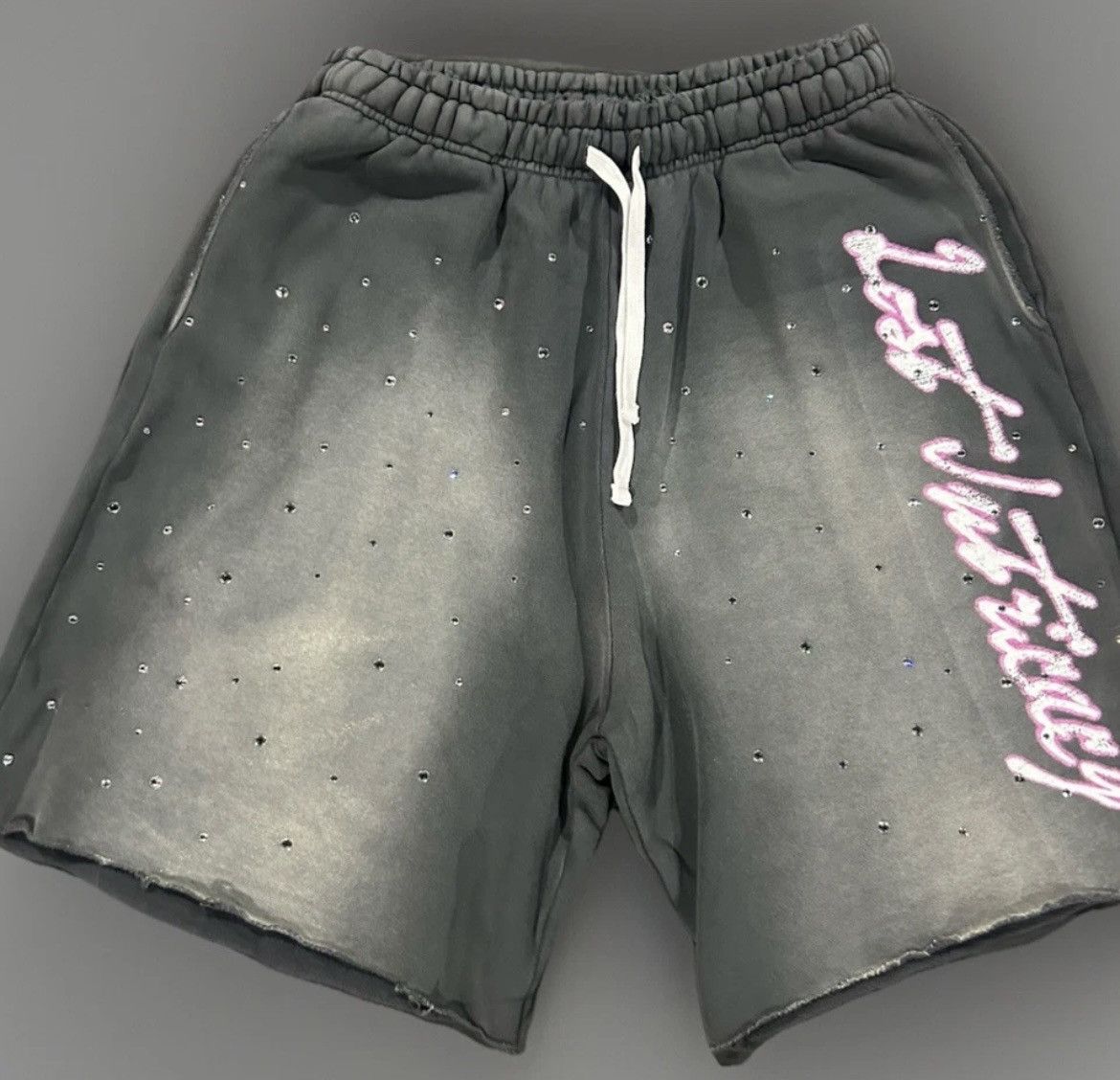 LOST INTRICACY LOST INTRICACY "Forbidden Love" Rhinestone Sweat Shorts sz L Size US 30 / EU 46 - 1 Thumbnail